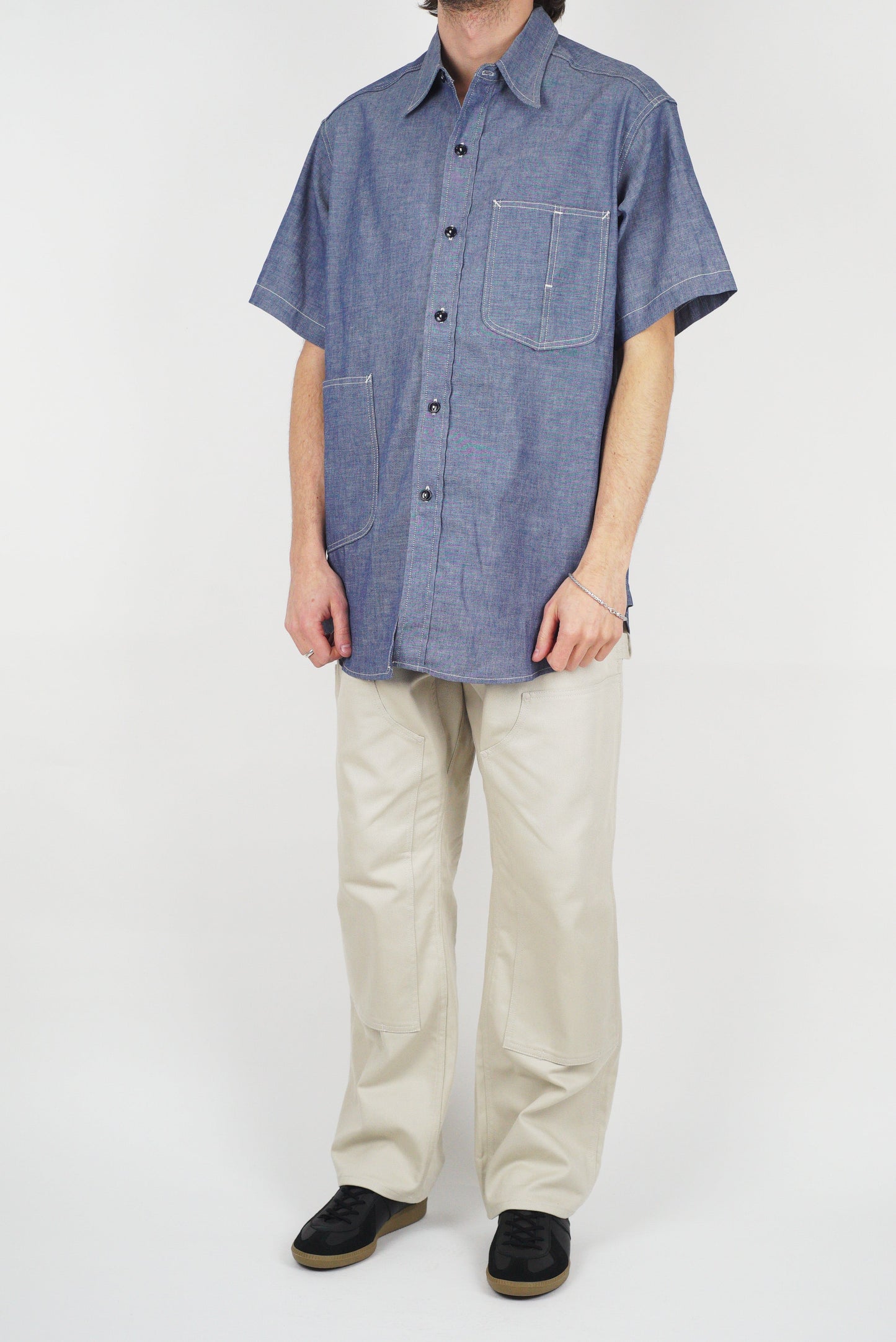 SUNNYSIDERS_SASSAFRAS_Sassafras - Diggin Shirt 1/2 Sleeve, Chambray_Shirts