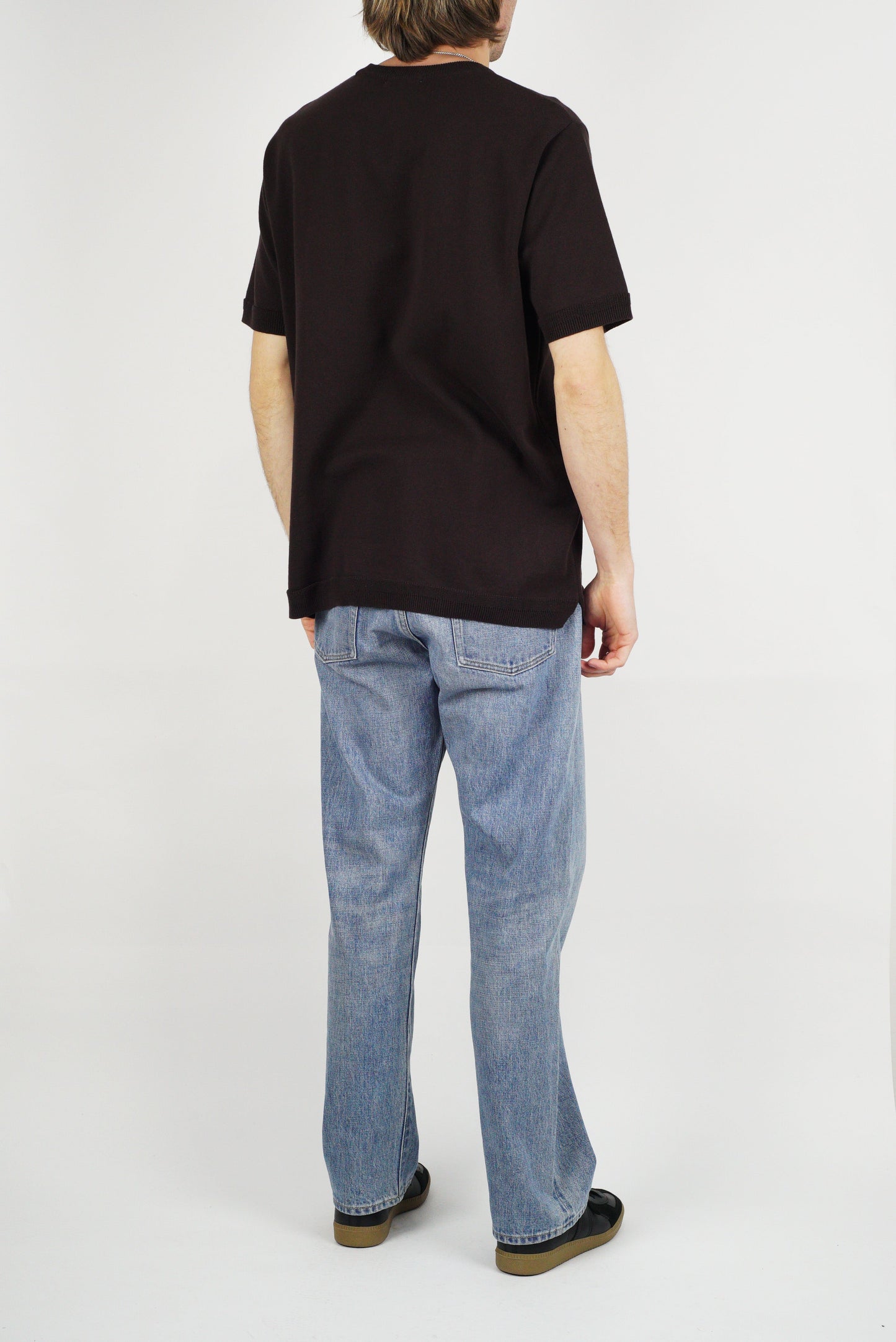 SUNNYSIDERS_FUJITO_Fujito - Knit T-Shirt, Dark Brown_T-Shirts