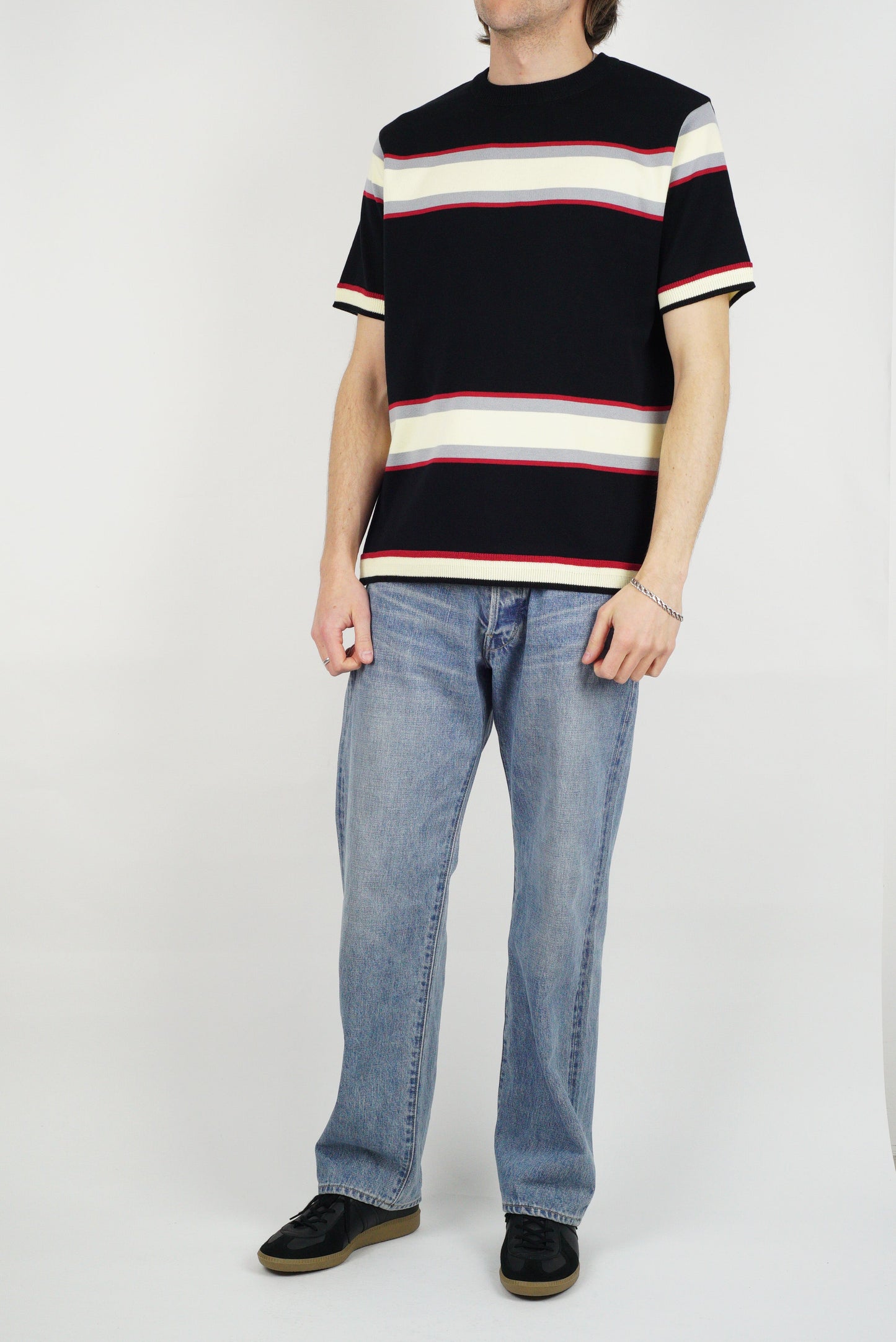SUNNYSIDERS_FUJITO_Fujito - Knit T-Shirt, Black Border_T-Shirts