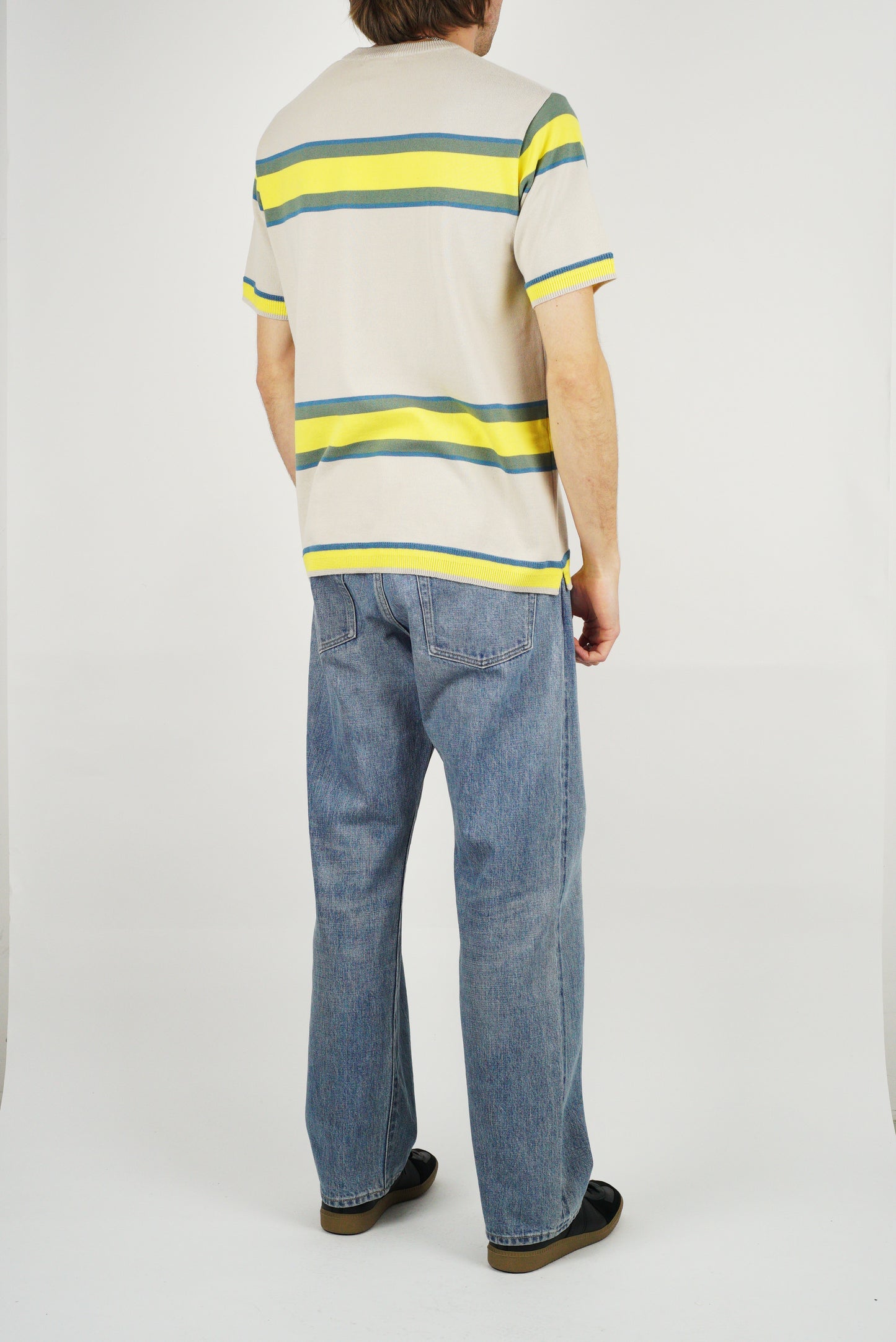 SUNNYSIDERS_FUJITO_Fujito - Knit T-Shirt, Beige Border_T-Shirts