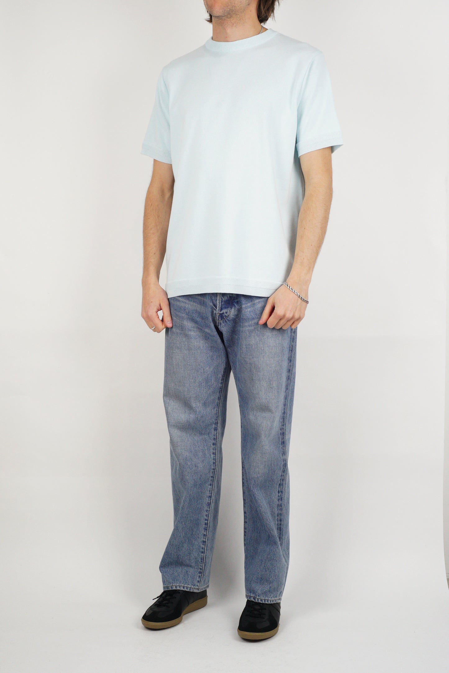 SUNNYSIDERS_FUJITO_Fujito - Knit T-Shirt, Sax_T-Shirts