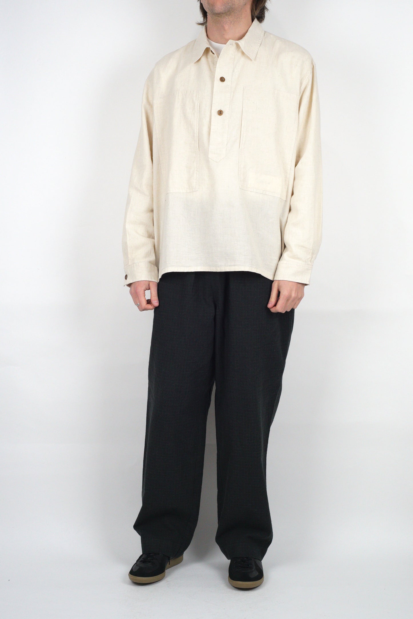 SUNNYSIDERS_H.UNIT_H.Unit - Viyella Pullover Shirt, Kinari_Shirts
