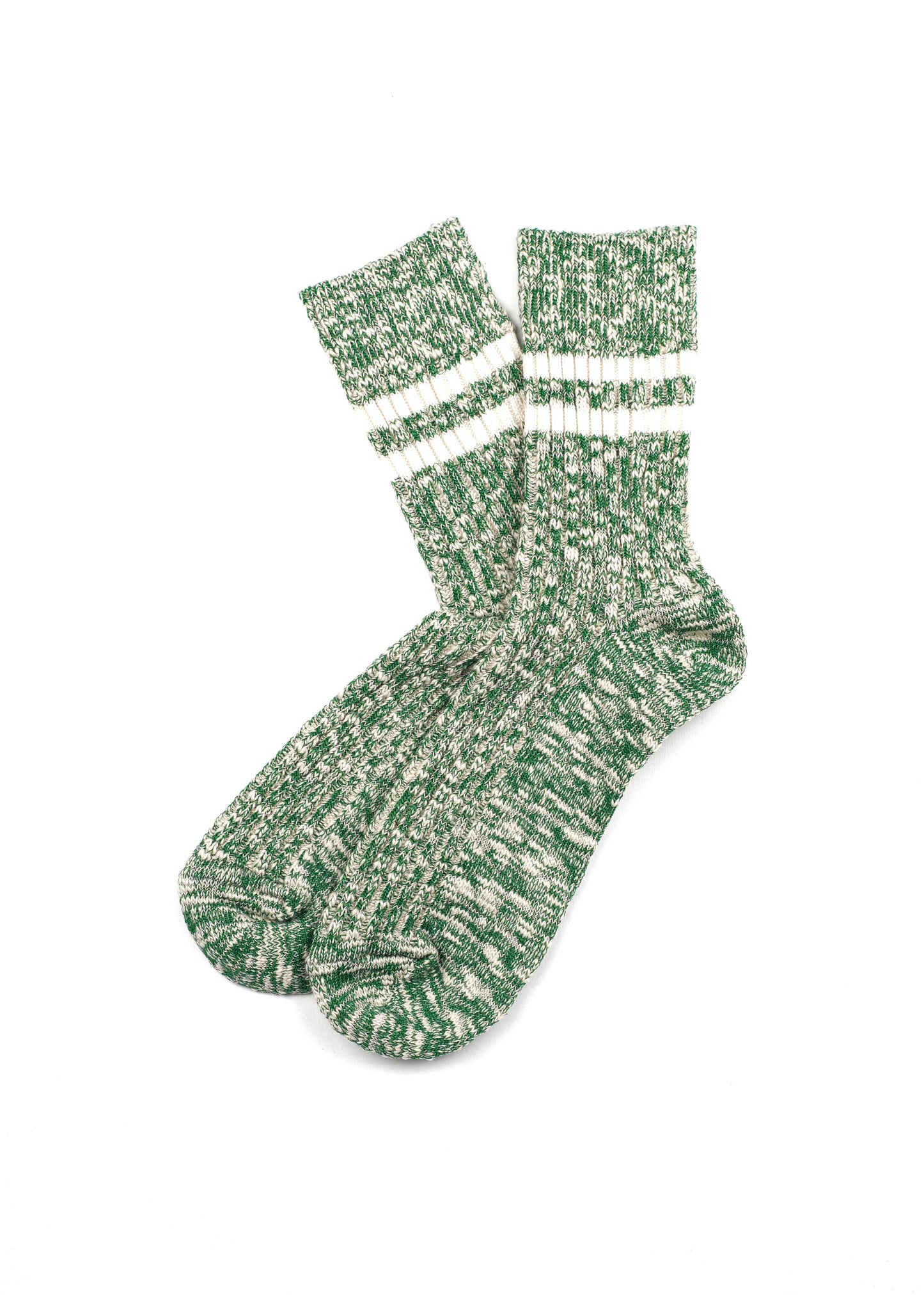 Rototo - Slub Stripe Socks, Green
