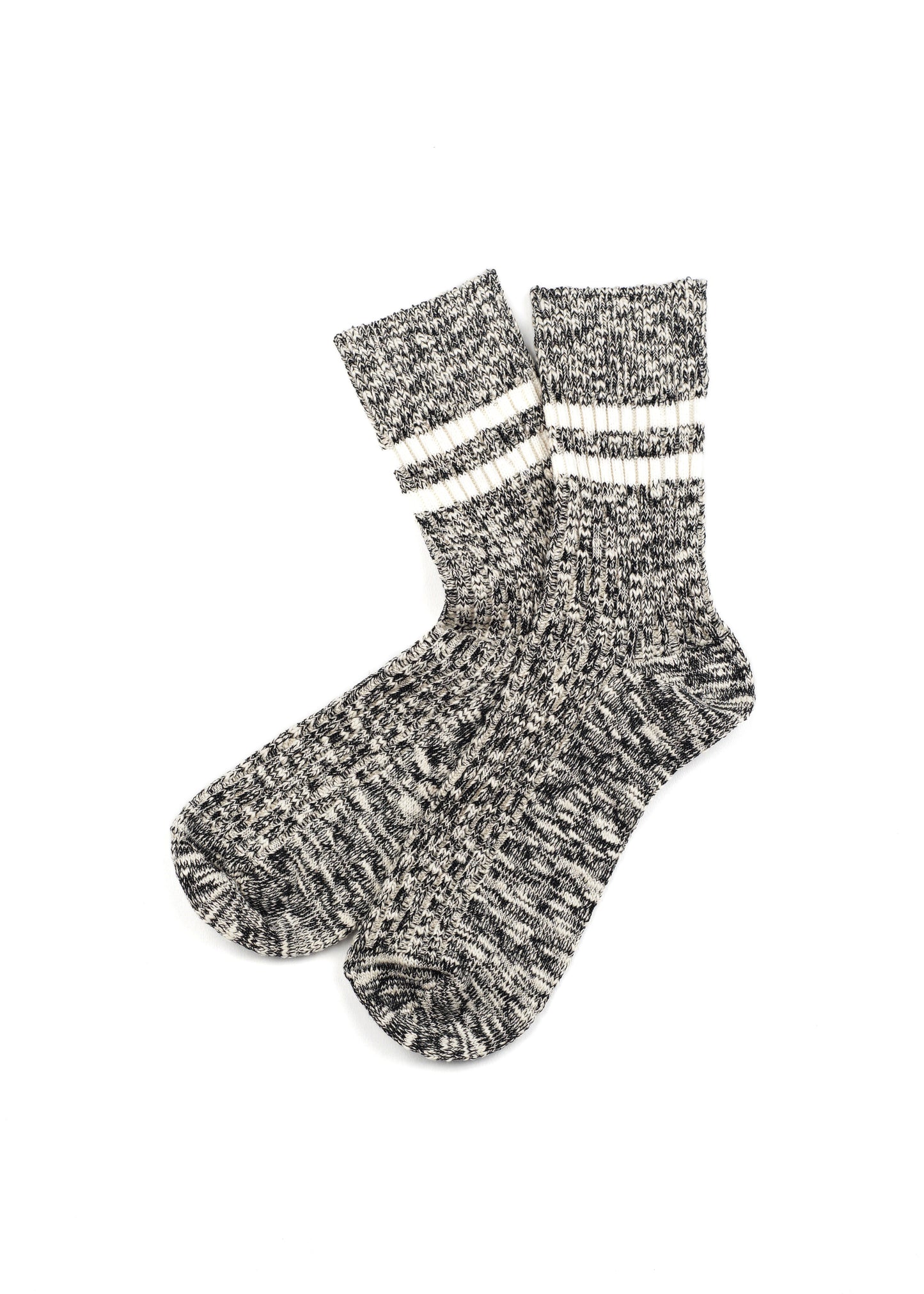 SUNNYSIDERS_ROTOTO_Rototo - Slub Stripe Socks, Black_Socks