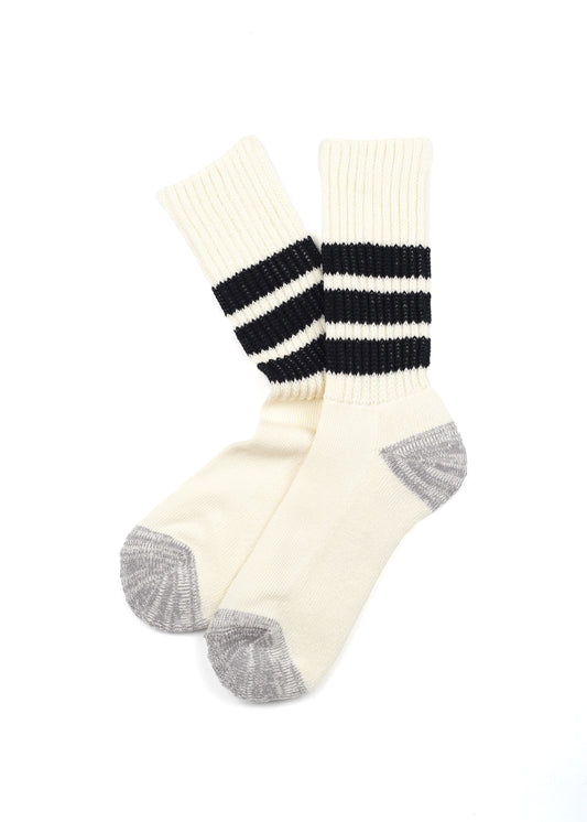 SUNNYSIDERS_ROTOTO_Rototo - Coarse Ribbed Oldschool Crew Socks, Black_Socks