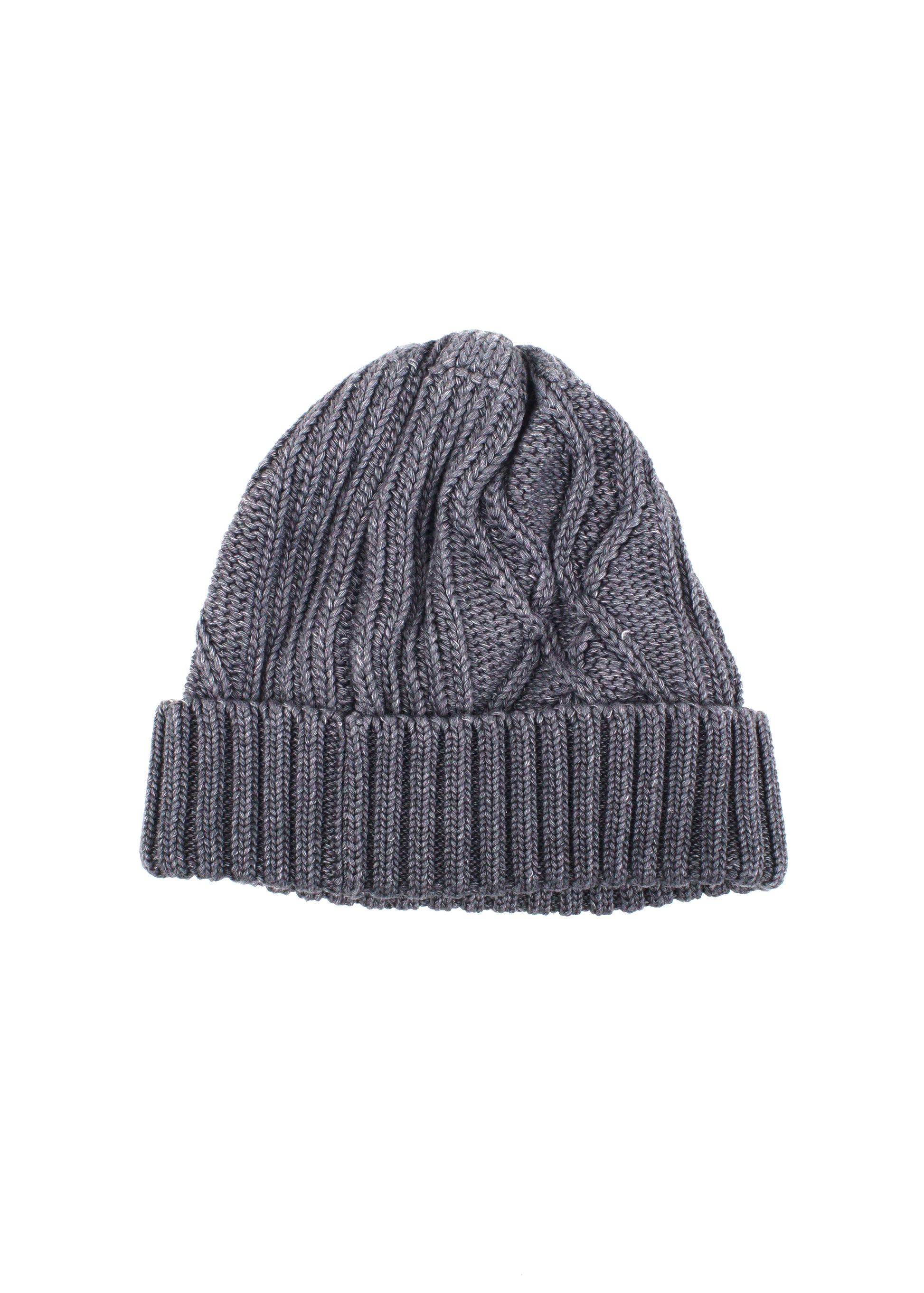 SUNNYSIDERS_ROTOTO_Rototo - Aran Cable Knit Watch Cap, Black Denim_Hats