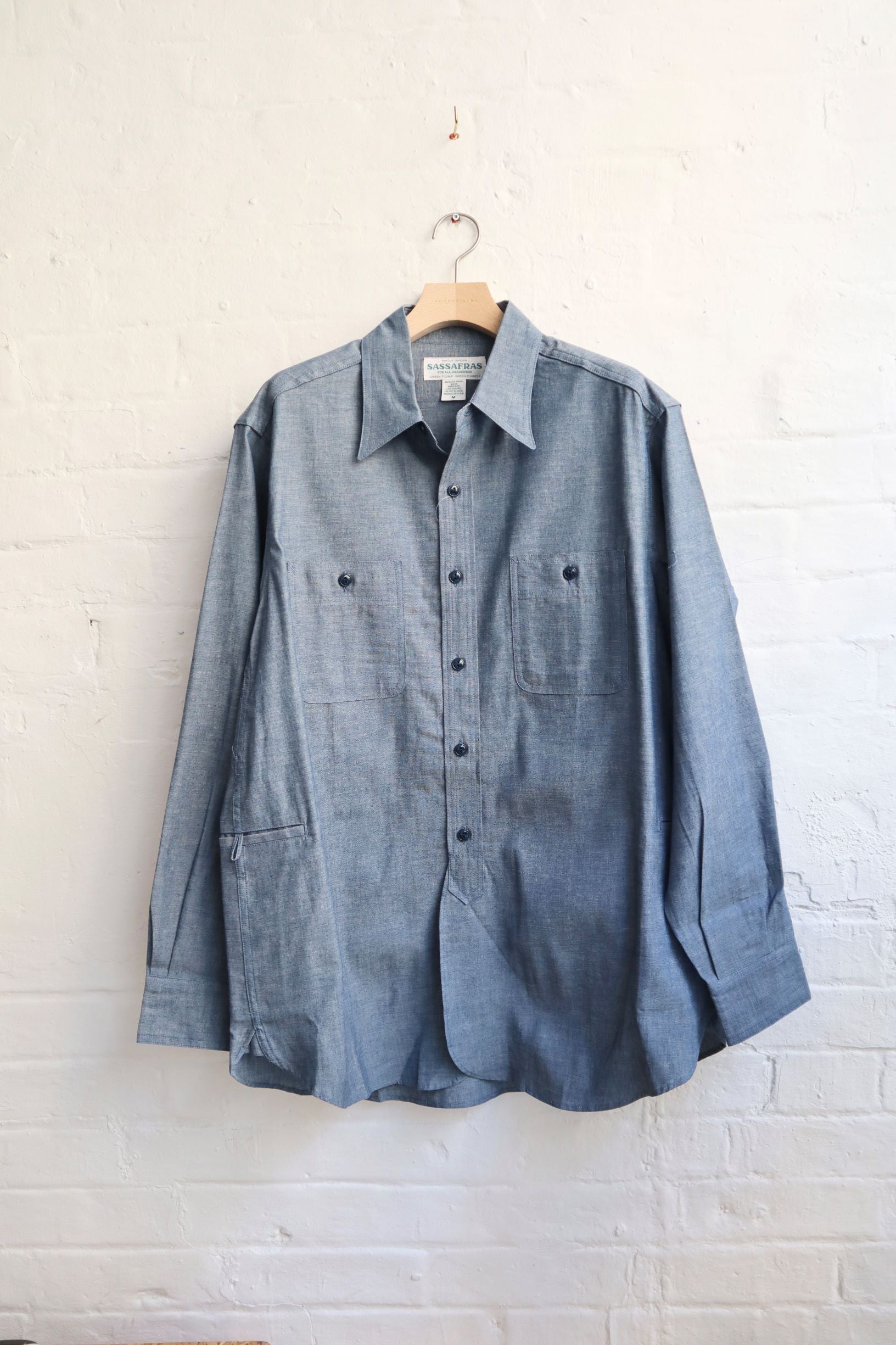 SUNNYSIDERS_SASSAFRAS_Sassafras - Gardening At Night Shirt, Blue Chambray_Shirts