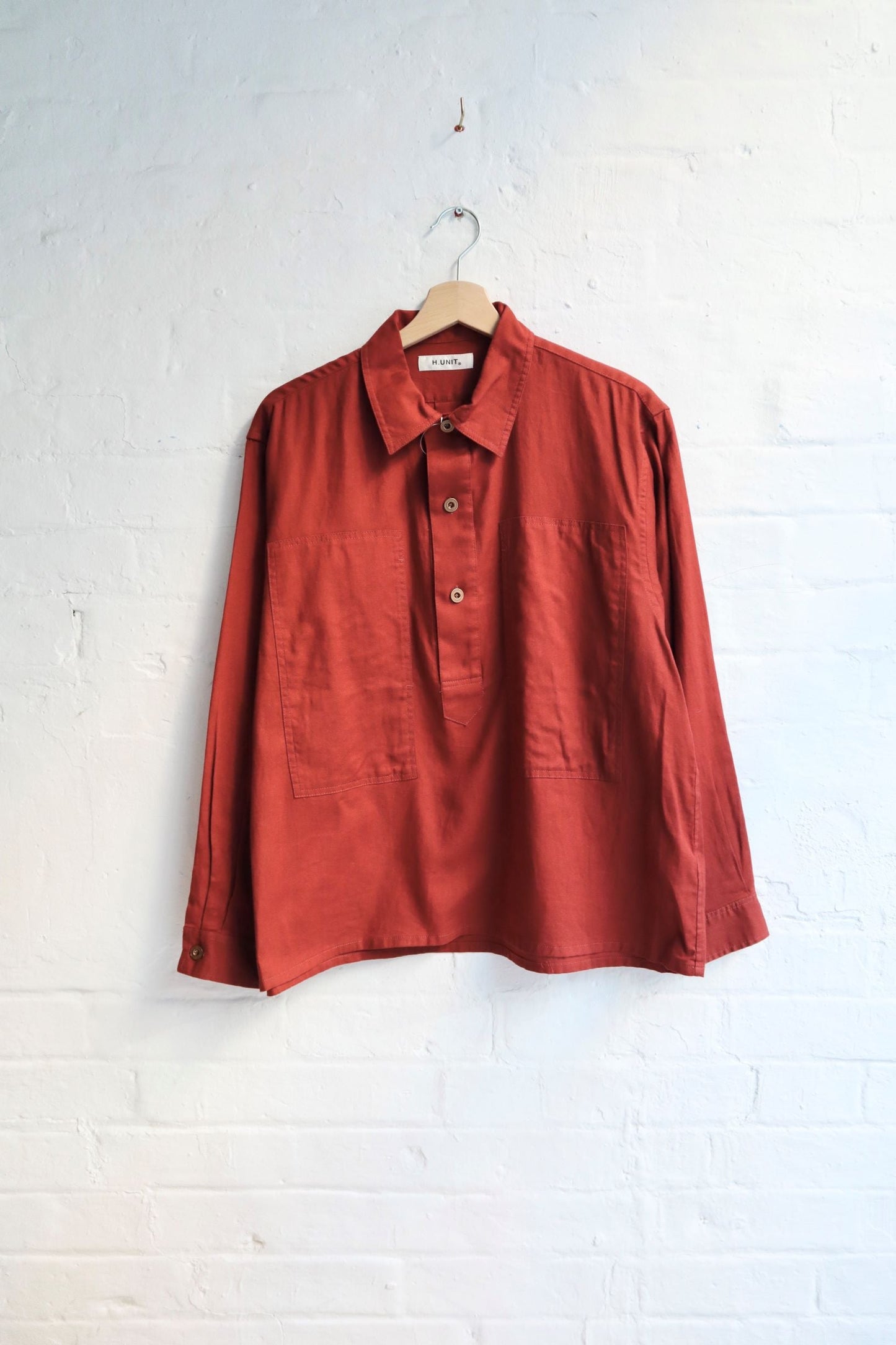 SUNNYSIDERS_H.UNIT_H.Unit - Viyella Pullover Shirt, Teracotta_Shirts