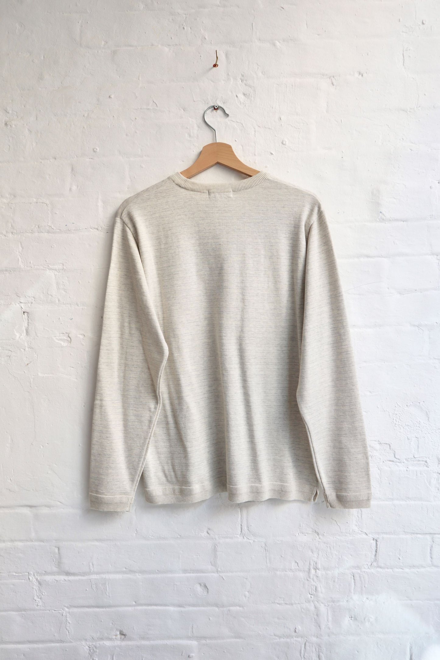 Fujito - Cotton Knit Long Sleeve, Oatmeal Border