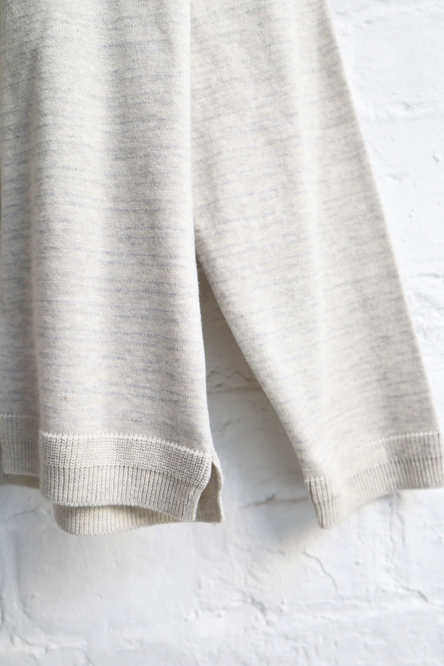 Fujito - Cotton Knit Long Sleeve, Oatmeal Border