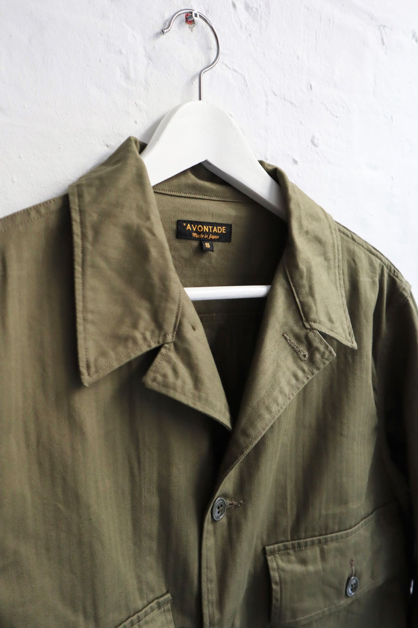 *A Vontade - Naval Utility Jacket, Olive Herringbone