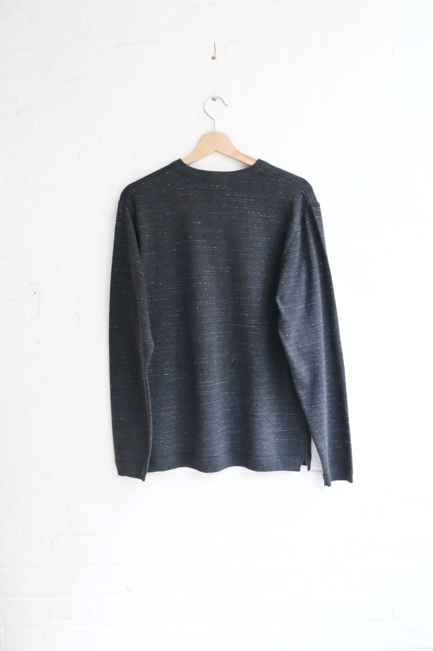 Fujito - Cotton Knit Long Sleeve, Charcoal Border