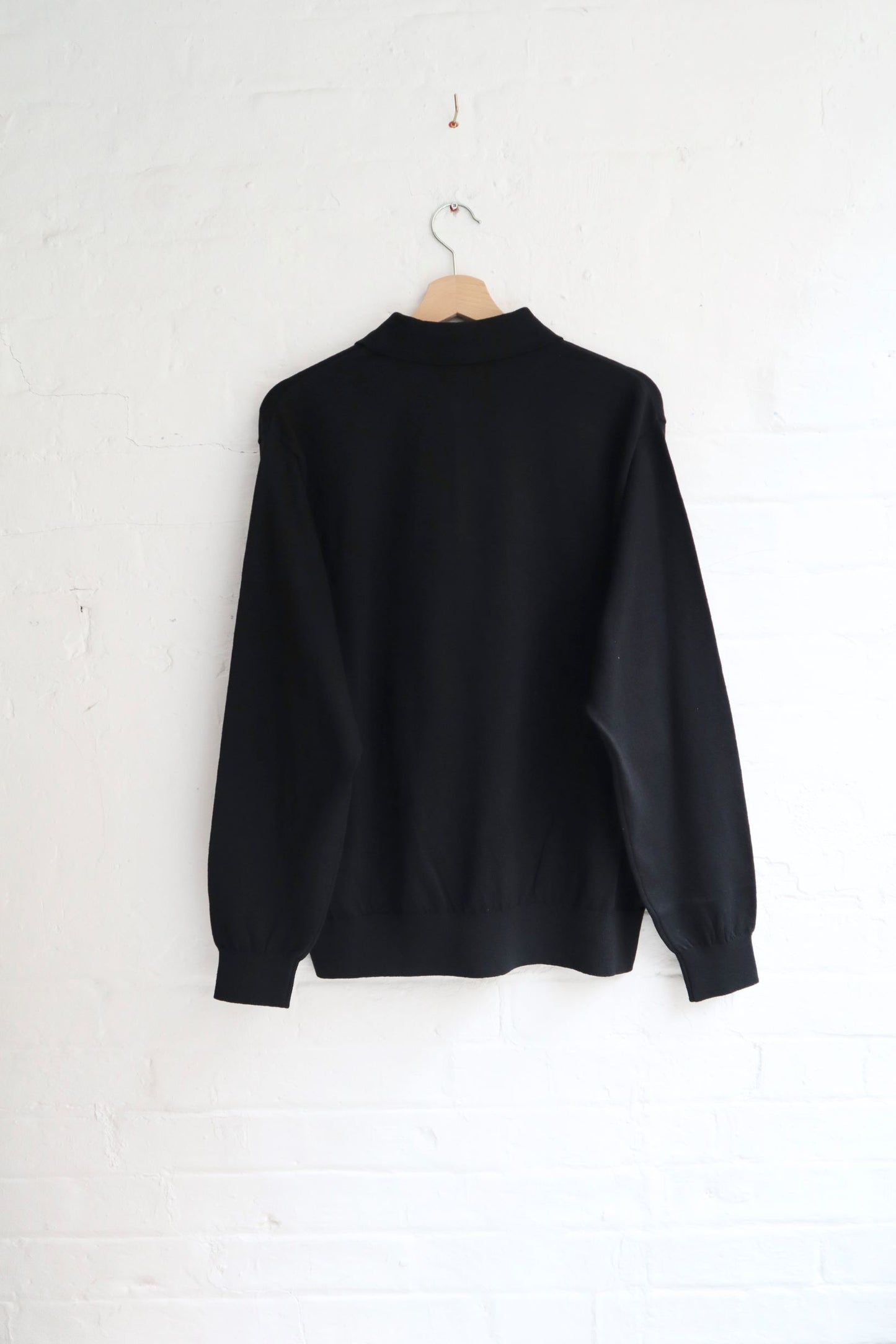 Yonetomi - Wave Cotton Knit Polo, Black
