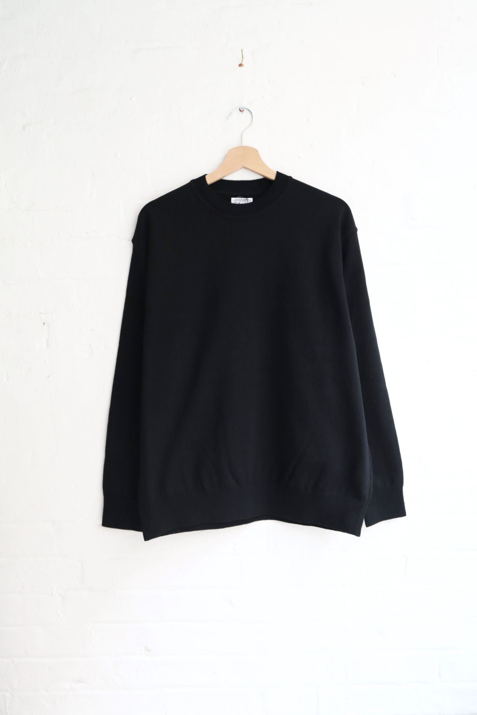 SUNNYSIDERS_YONETOMI_Yonetomi - Wave Cotton Knit Pullover, Black_knitwear