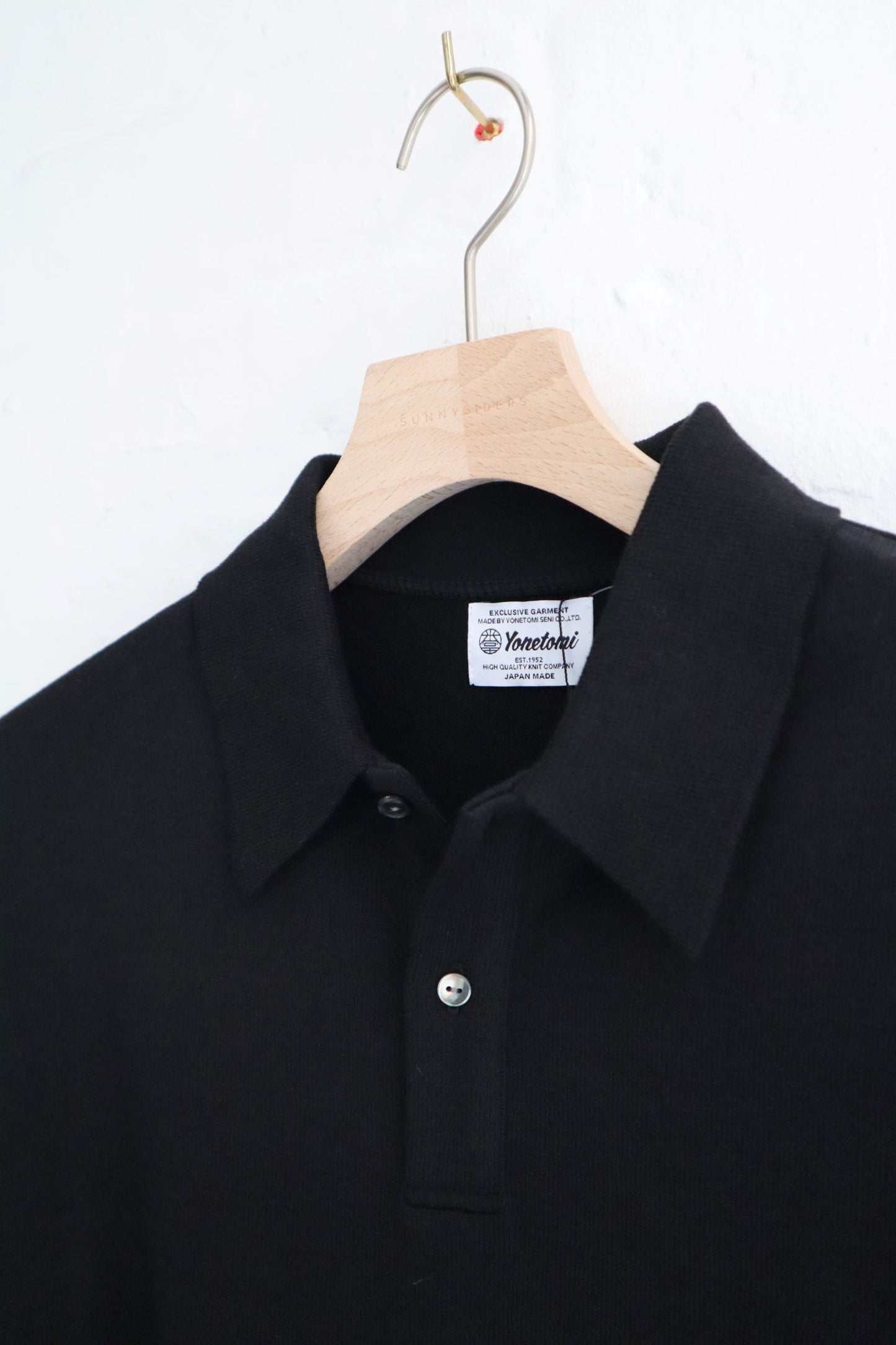 Yonetomi - Wave Cotton Knit Polo, Black