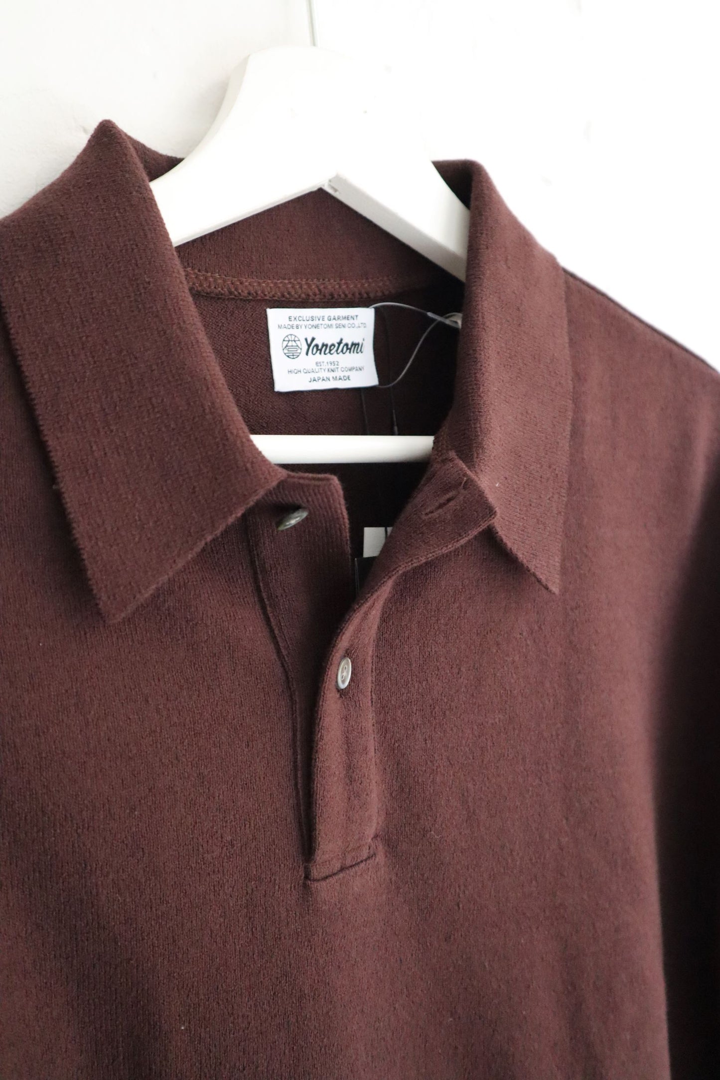 Yonetomi - Wave Cotton Knit Polo, Brown
