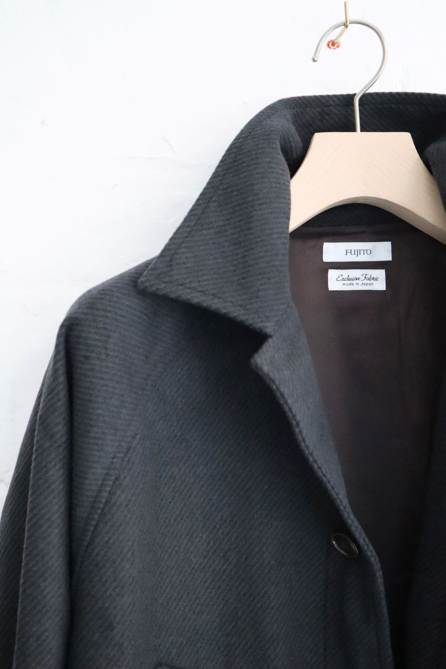 Fujito - Balmacaan Coat, Charcoal