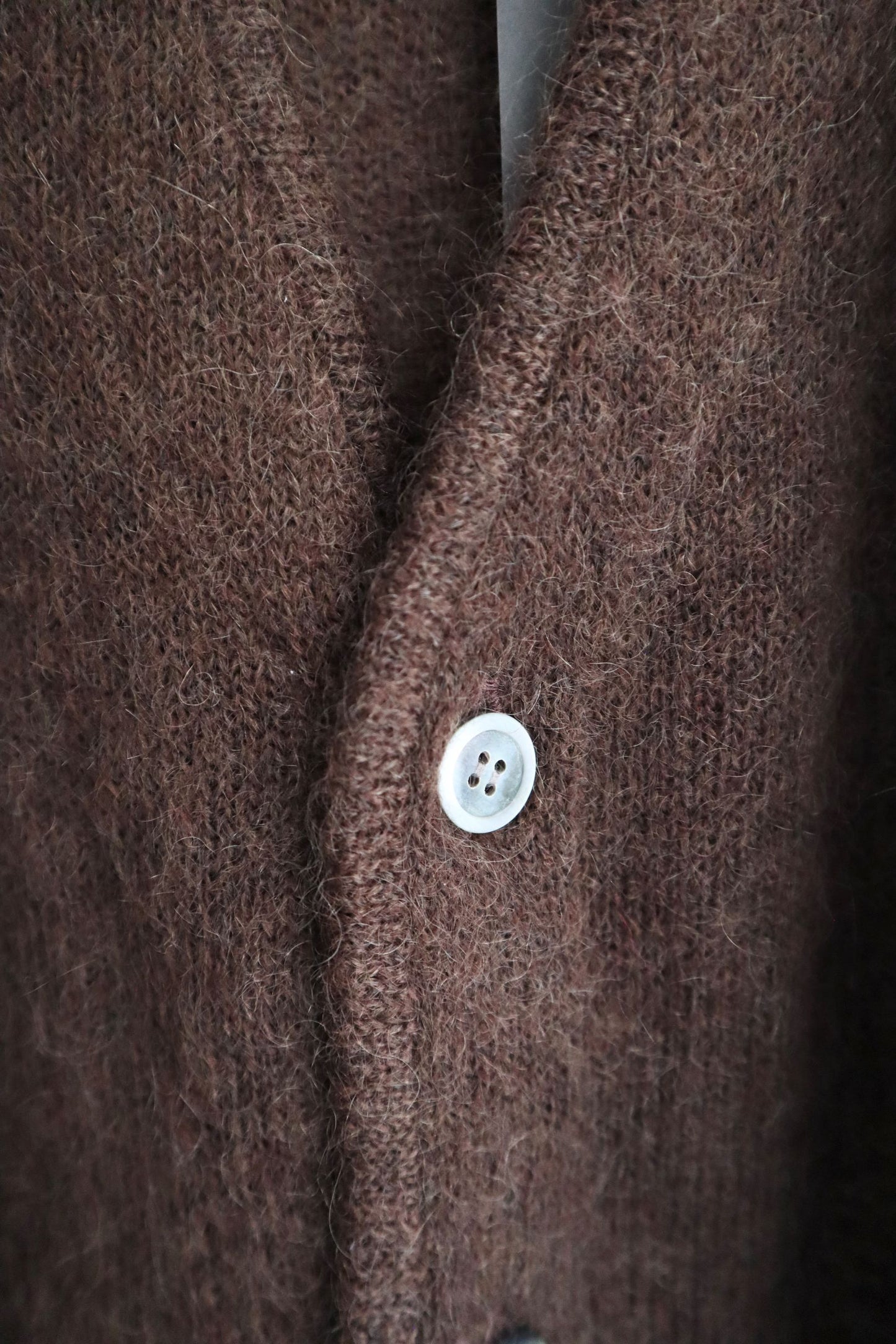 Yonetomi - Shaggy Mohair Cardigan, Brown