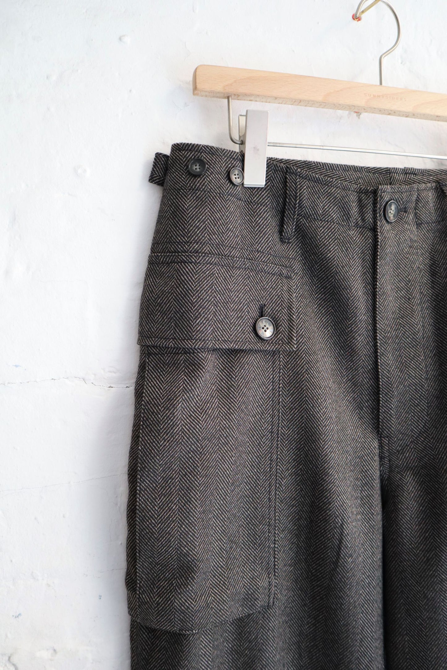 H. Unit - Tech Tweed Trouser, Gray Herringbone
