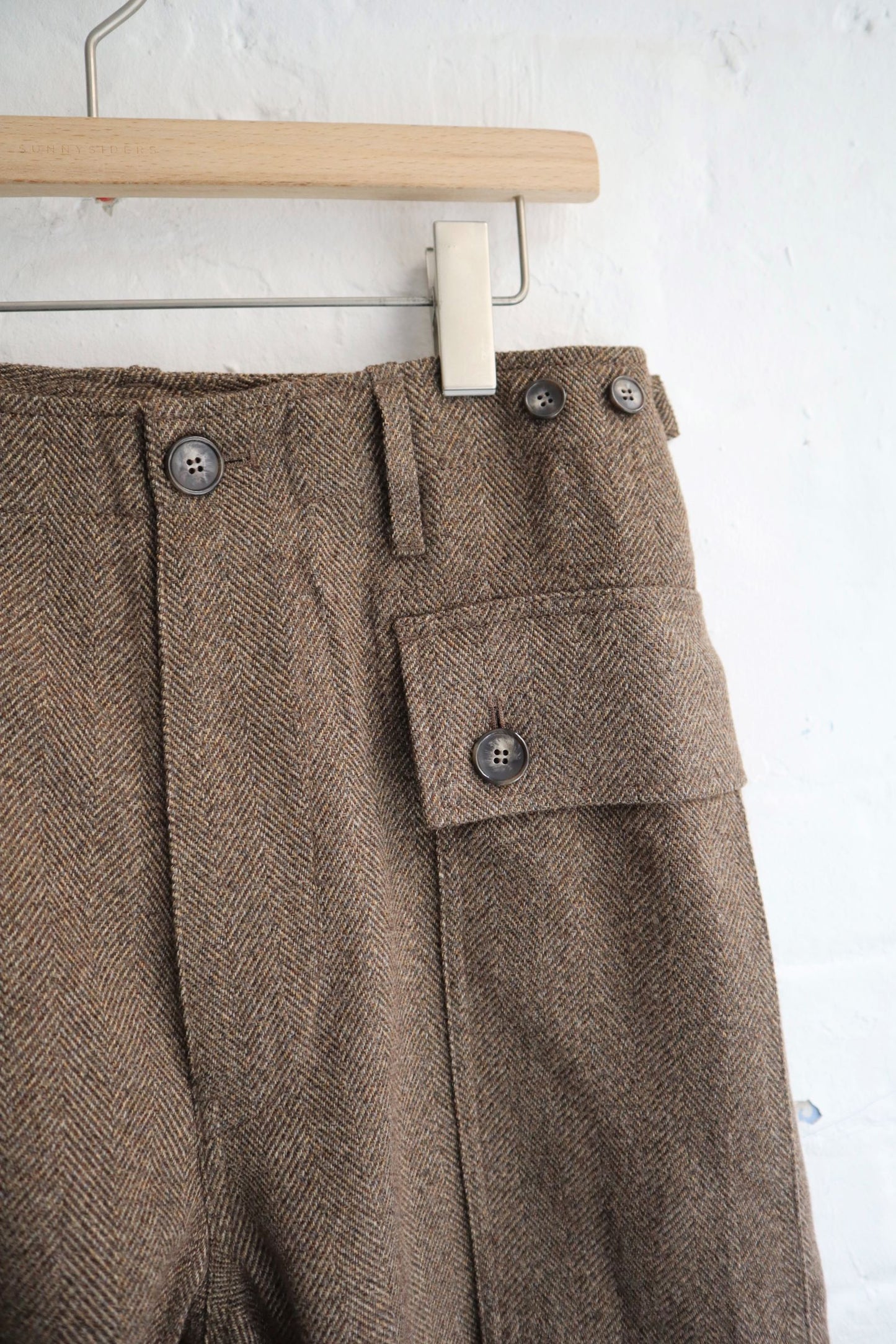 H. Unit - Tech-Tweed Trouser, Brown Herringbone
