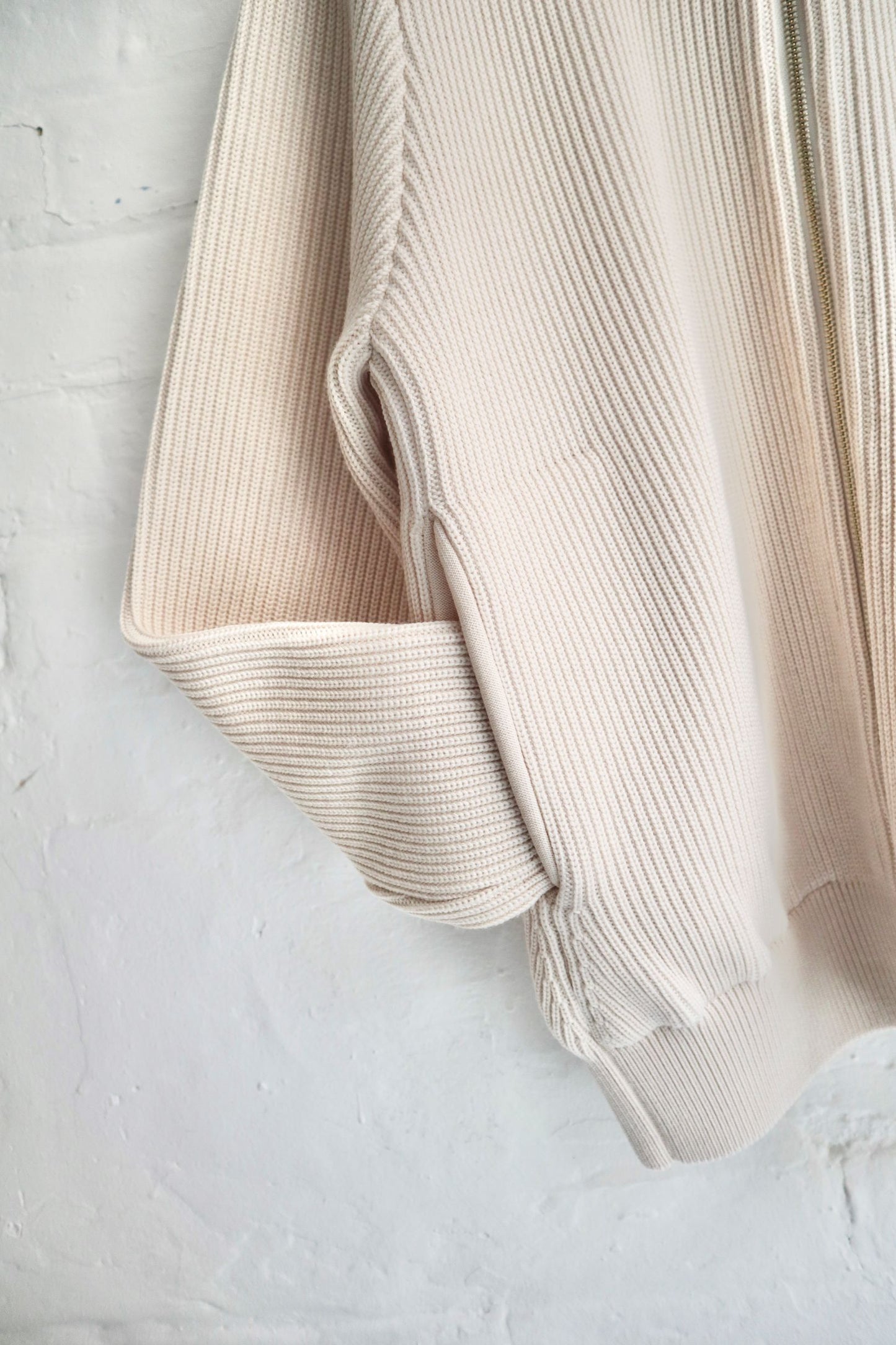 Yonetomi - Wool Rib Knit Blouson, Ecru