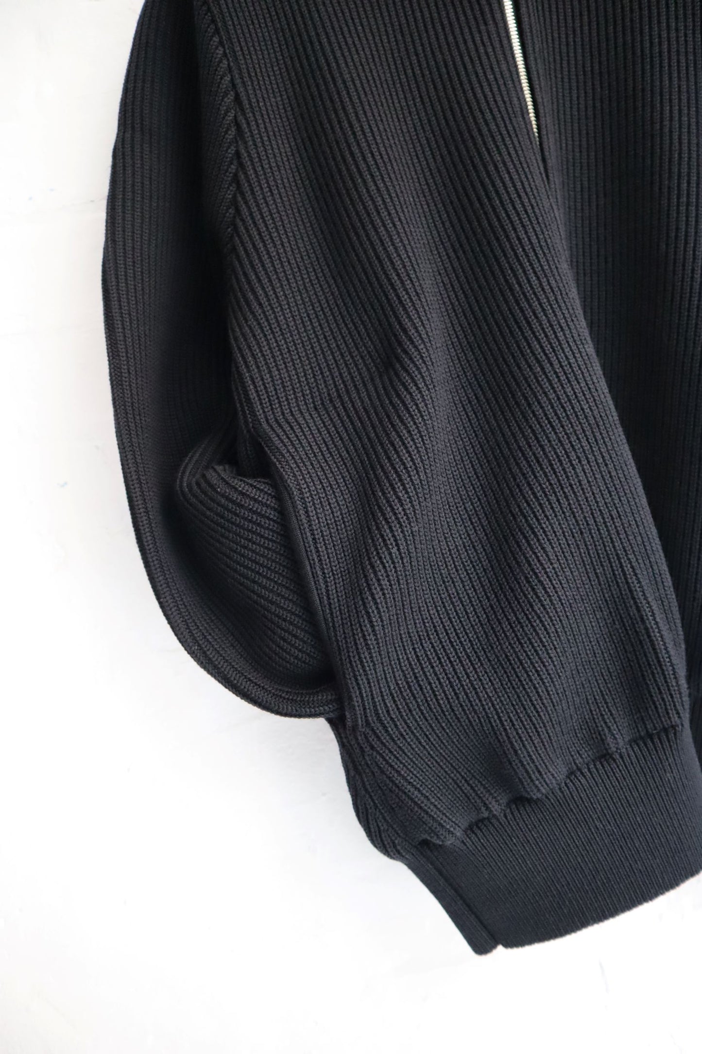 Yonetomi - Wool Rib Knit Blouson, Black