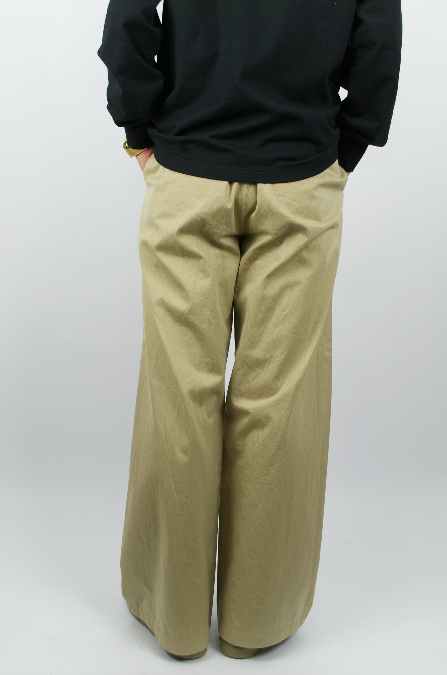 Yaeca - Wide Chino Trousers, Khaki