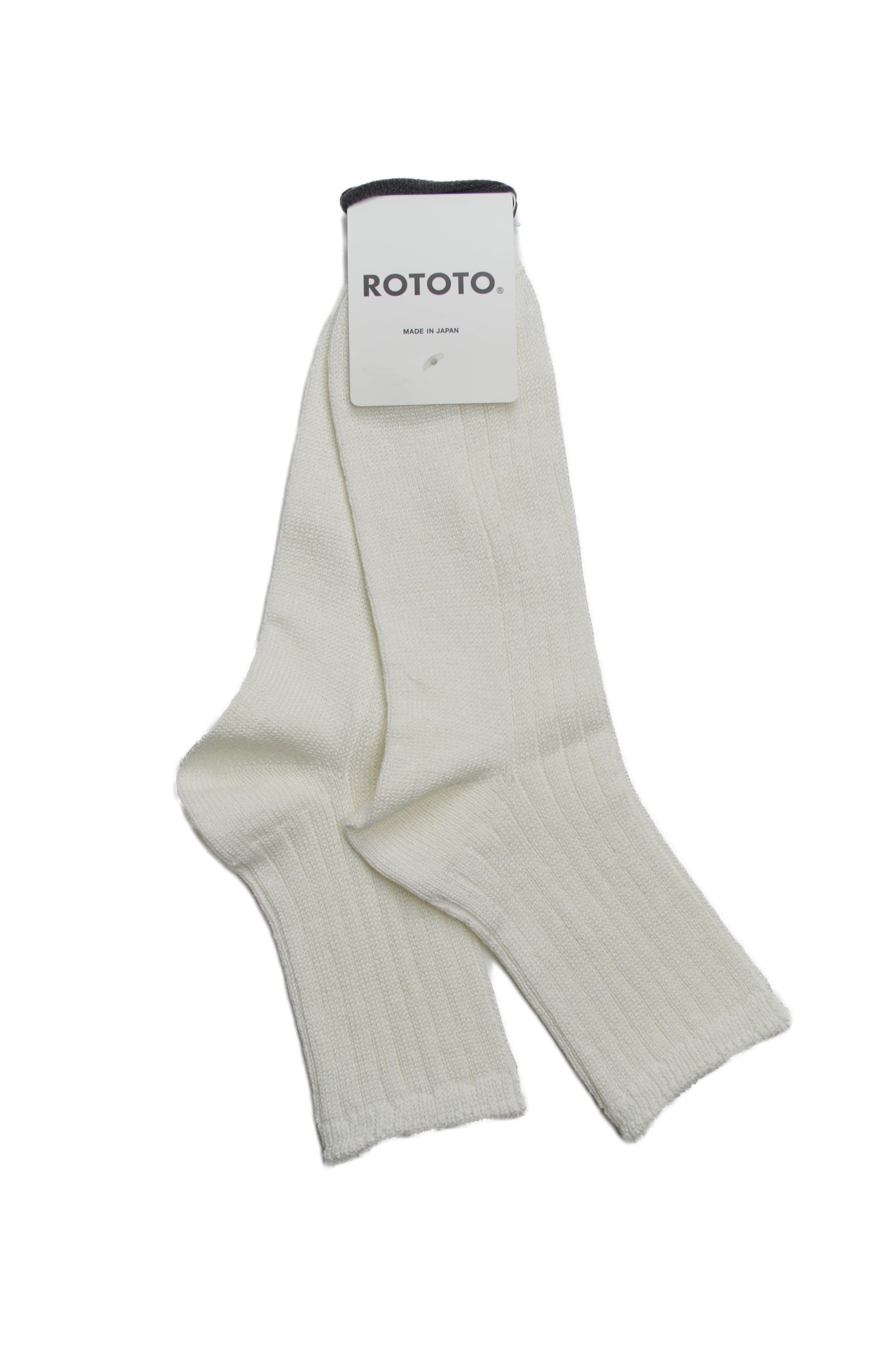 SUNNYSIDERS_ROTOTO_Rototo - Cotton Linen Ribbed Ankle Socks, White_Socks