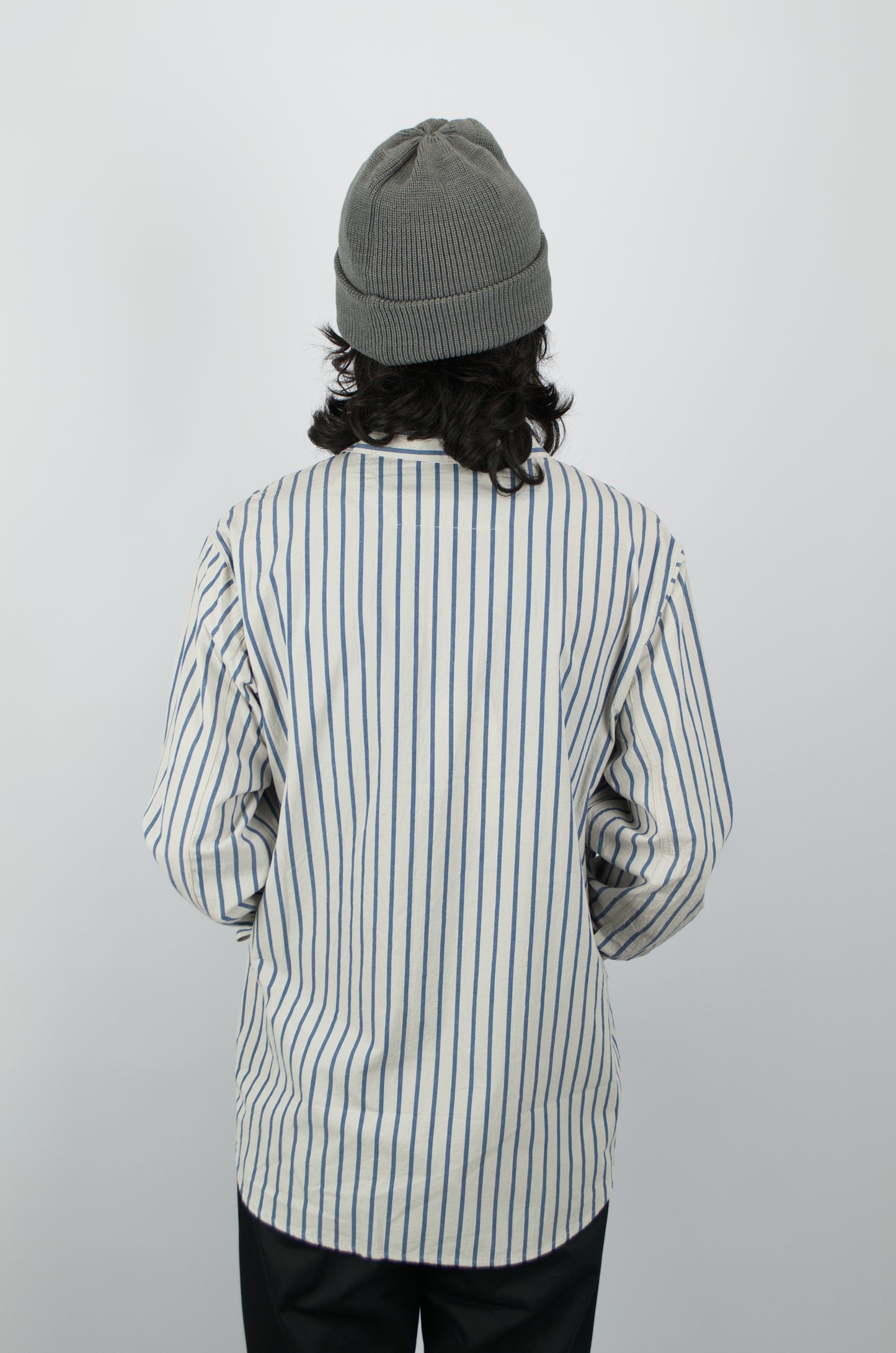 *A Vontade - Apron Shirt, Sand / Blue Stripe