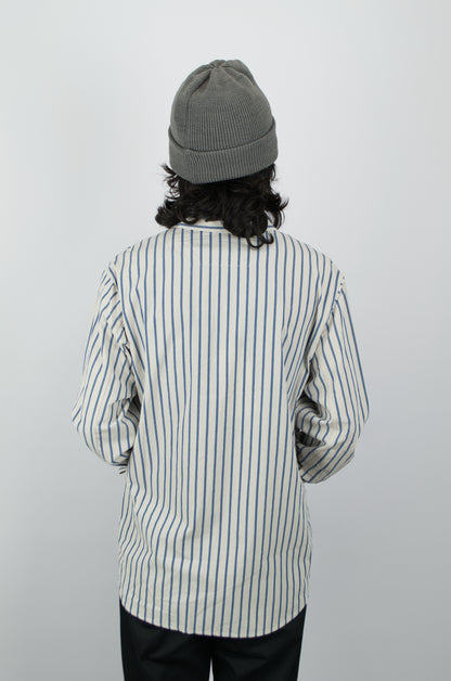 *A Vontade - Apron Shirt, Sand / Blue Stripe