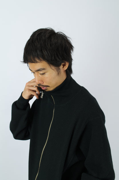 *A Vontade - Waffle Drivers Zip-Through, Black