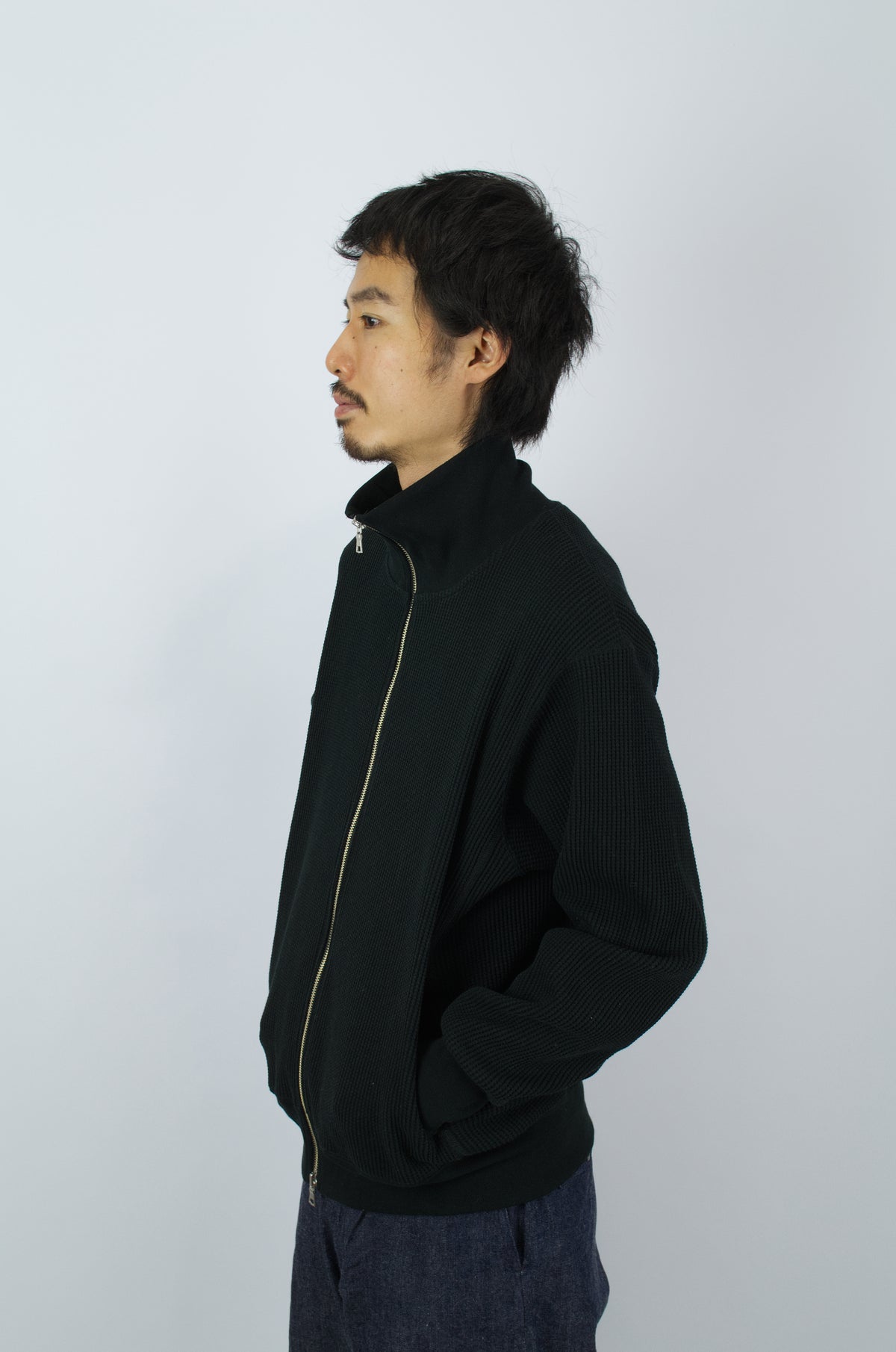 *A Vontade - Waffle Drivers Zip-Through, Black