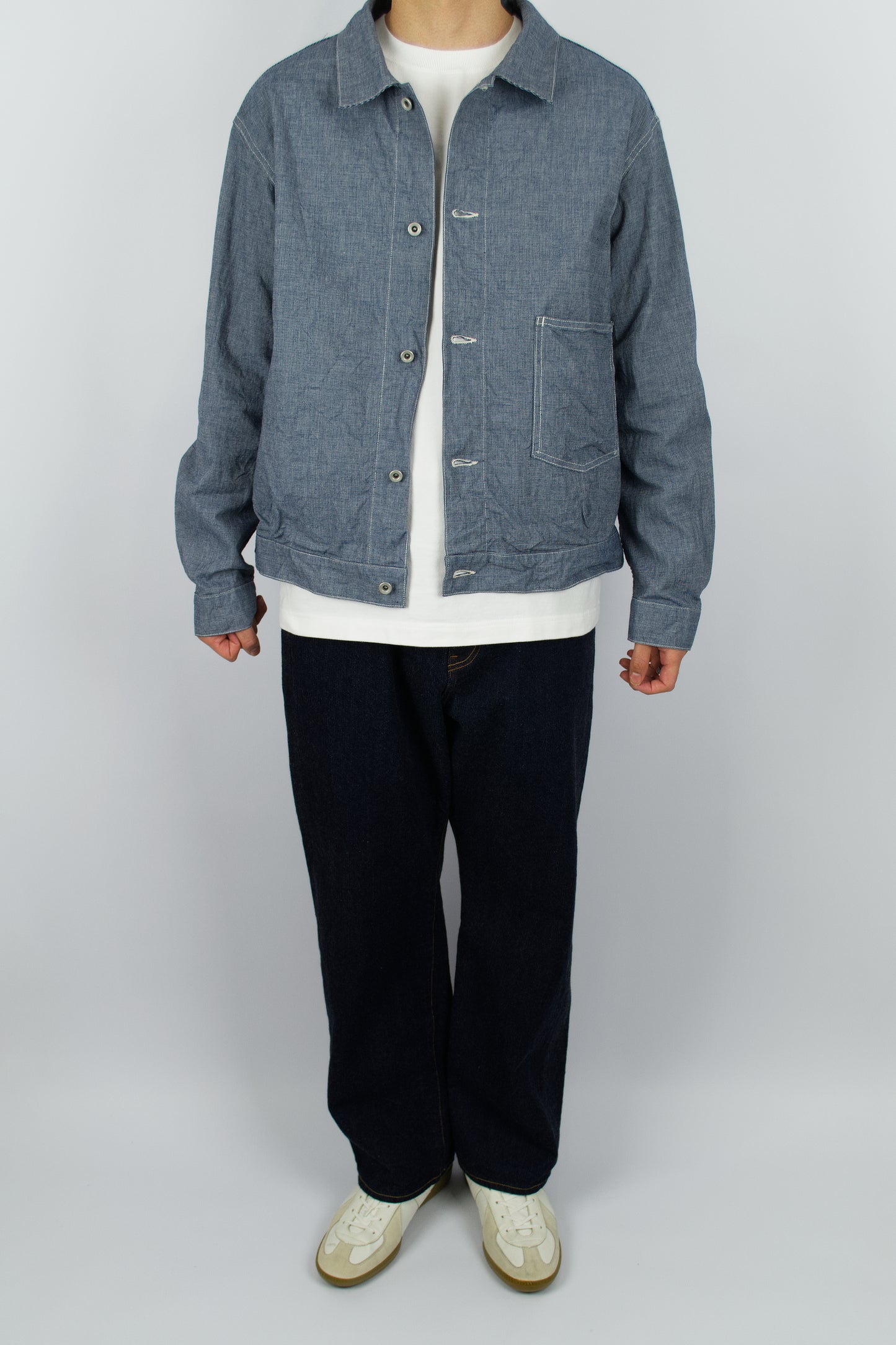 *A Vontade - Coal Mine Blouse, Indigo Pincheck