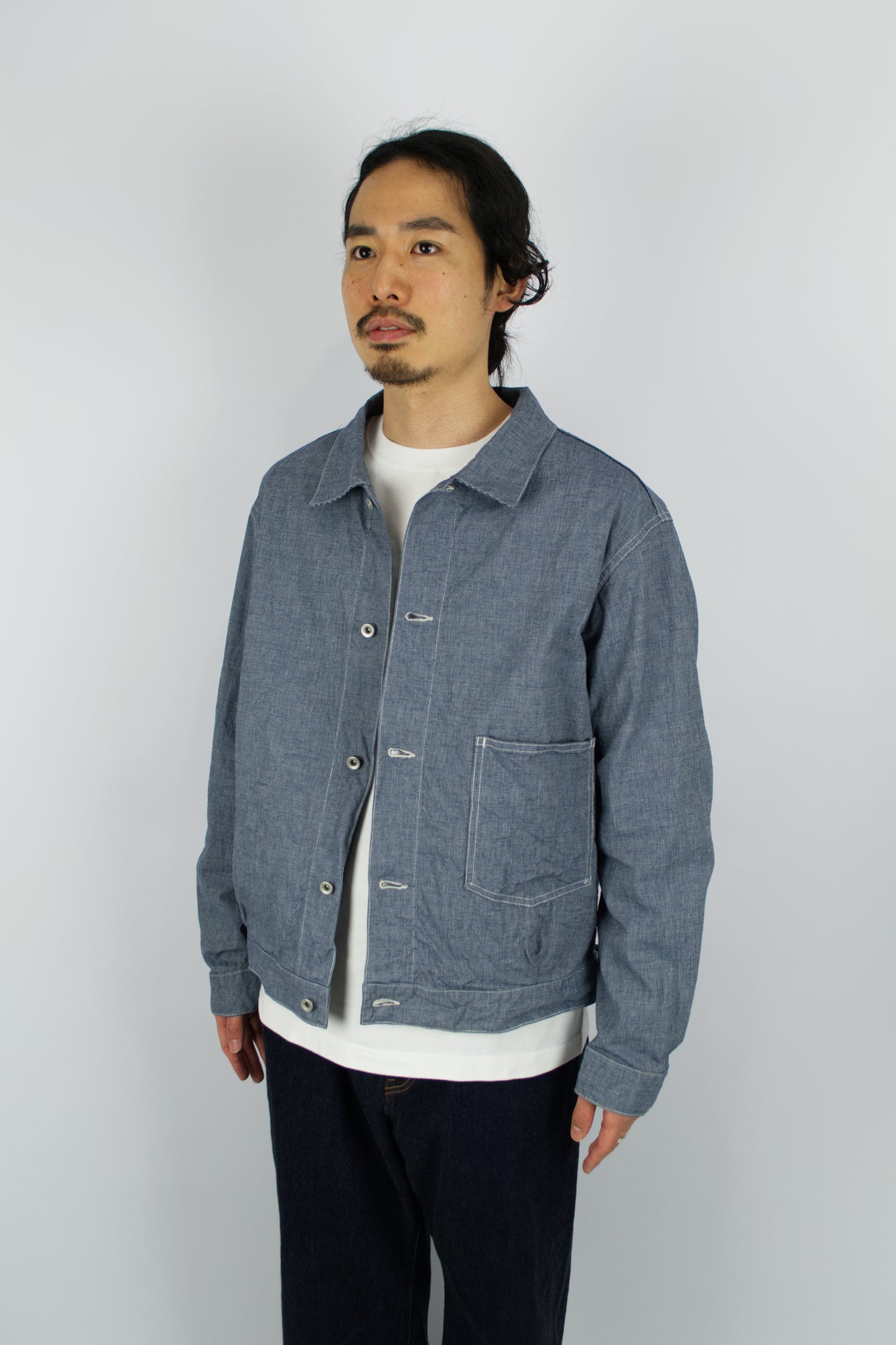 *A Vontade - Coal Mine Blouse, Indigo Pincheck