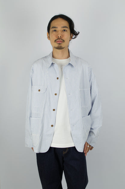 H.Unit - Coverall Shirt Jacket, Blue Stripe
