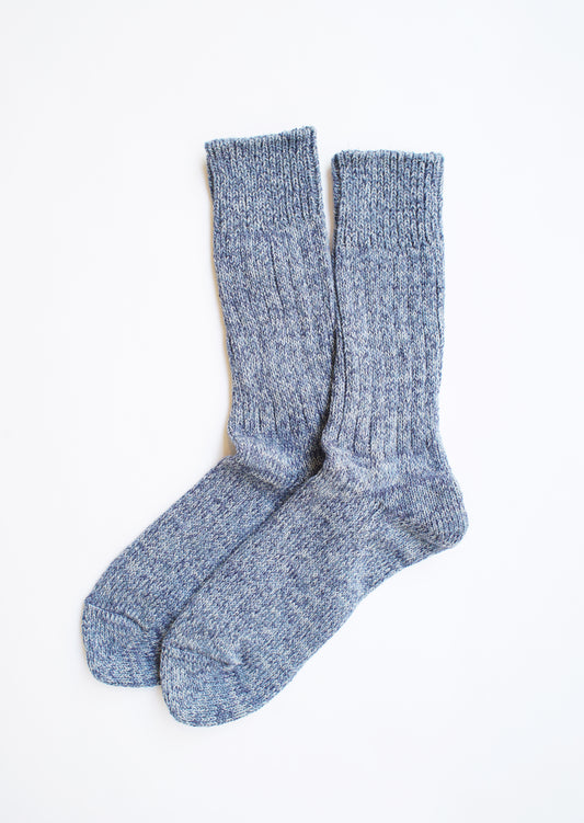 Rototo - Denim Tone Crew Socks, Ice Denim