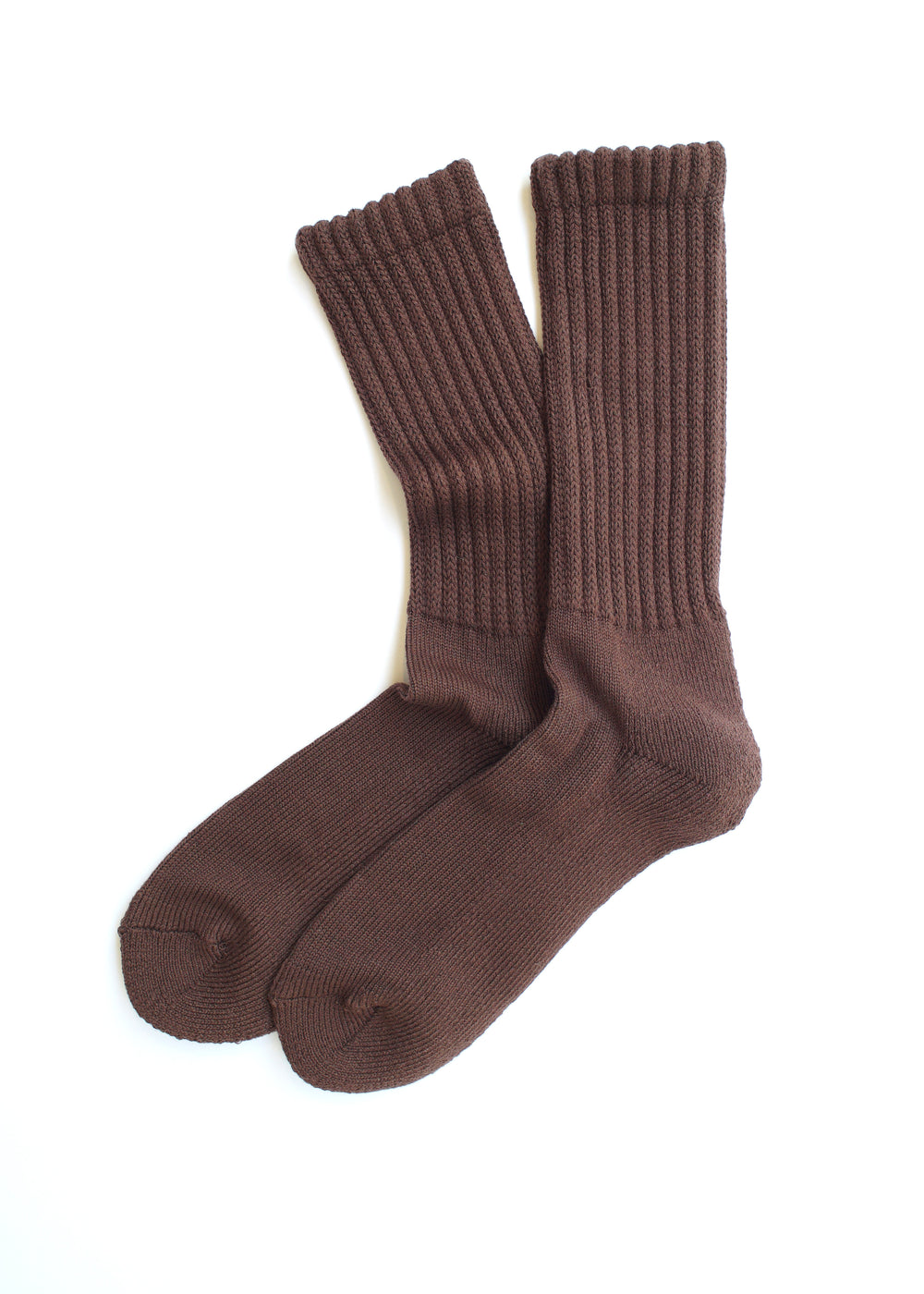 Rototo - Loose Pile Crew Socks, Chocolate