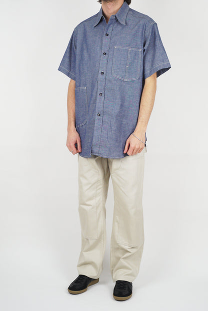 SUNNYSIDERS_SASSAFRAS_Sassafras - Diggin Shirt 1/2 Sleeve, Chambray_Shirts