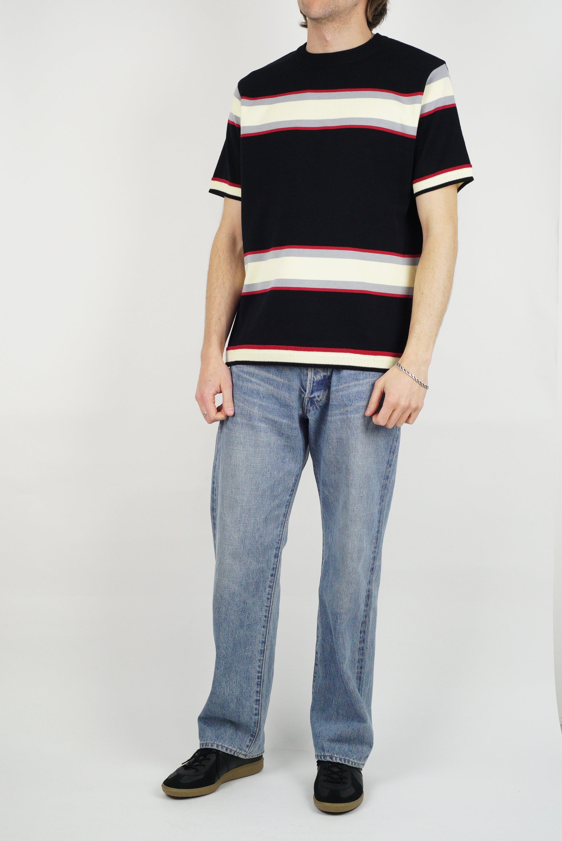 SUNNYSIDERS_FUJITO_Fujito - Knit T-Shirt, Black Border_T-Shirts