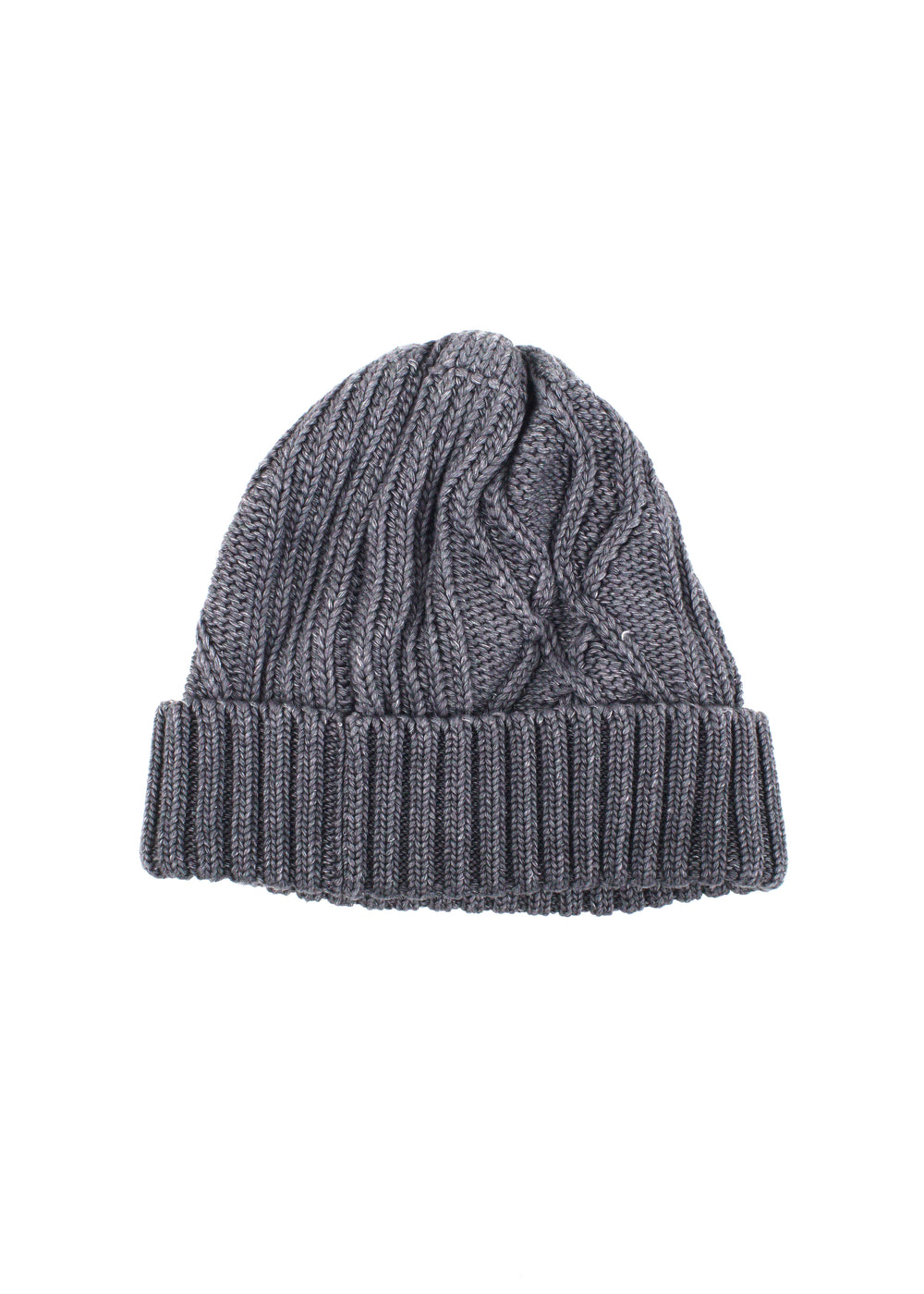 Rototo - Aran Cable Knit Watch Cap, Black Denim