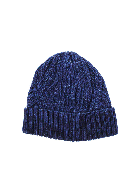 Rototo - Aran Cable Knit Watch Cap, Dark Denim