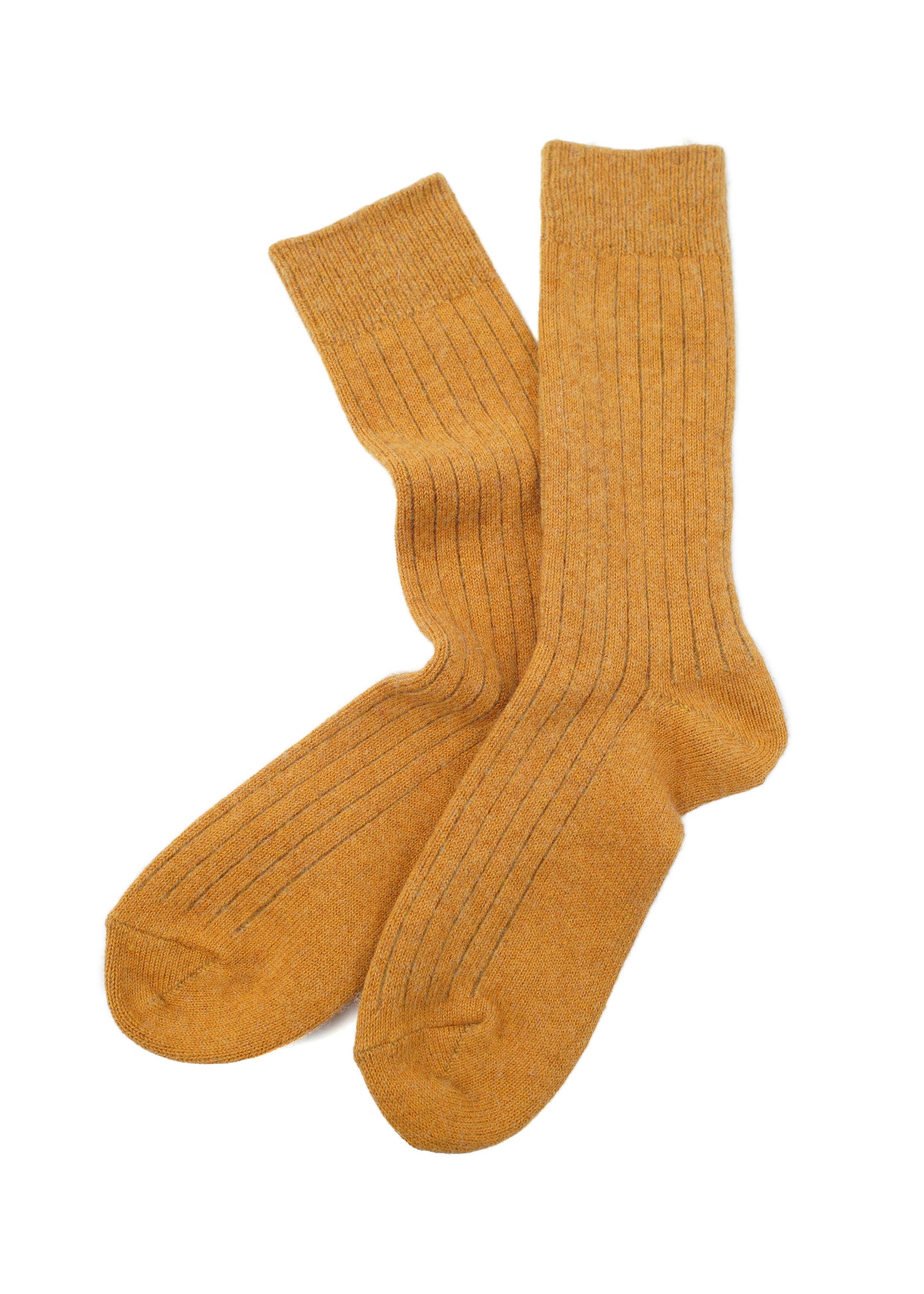 SUNNYSIDERS_ROTOTO_R1327 COTTON WOOL RIBBED CREW SOCKS - Gold_Socks