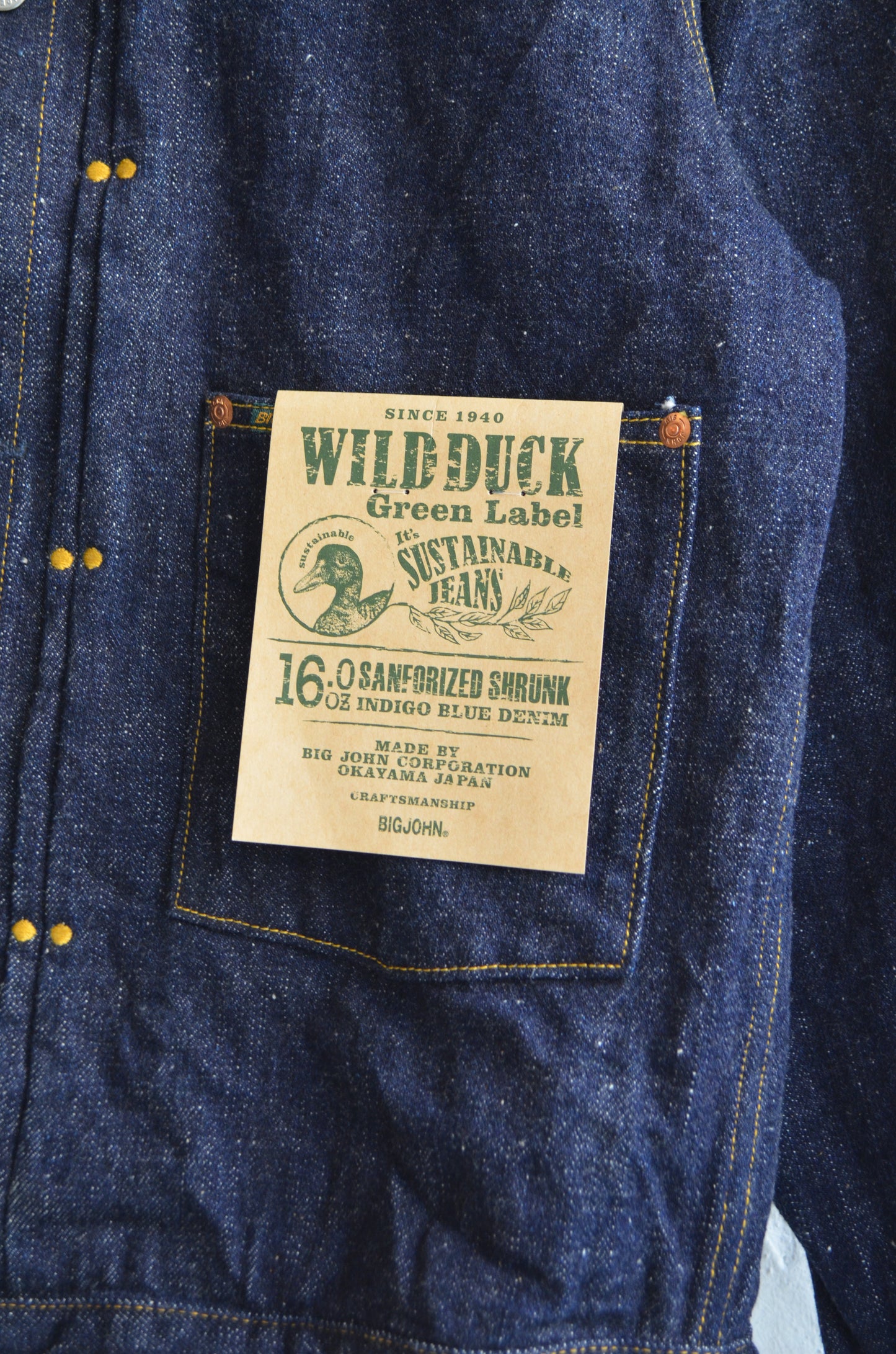 Big John - Green Label Wild Duck Jacket, Indigo