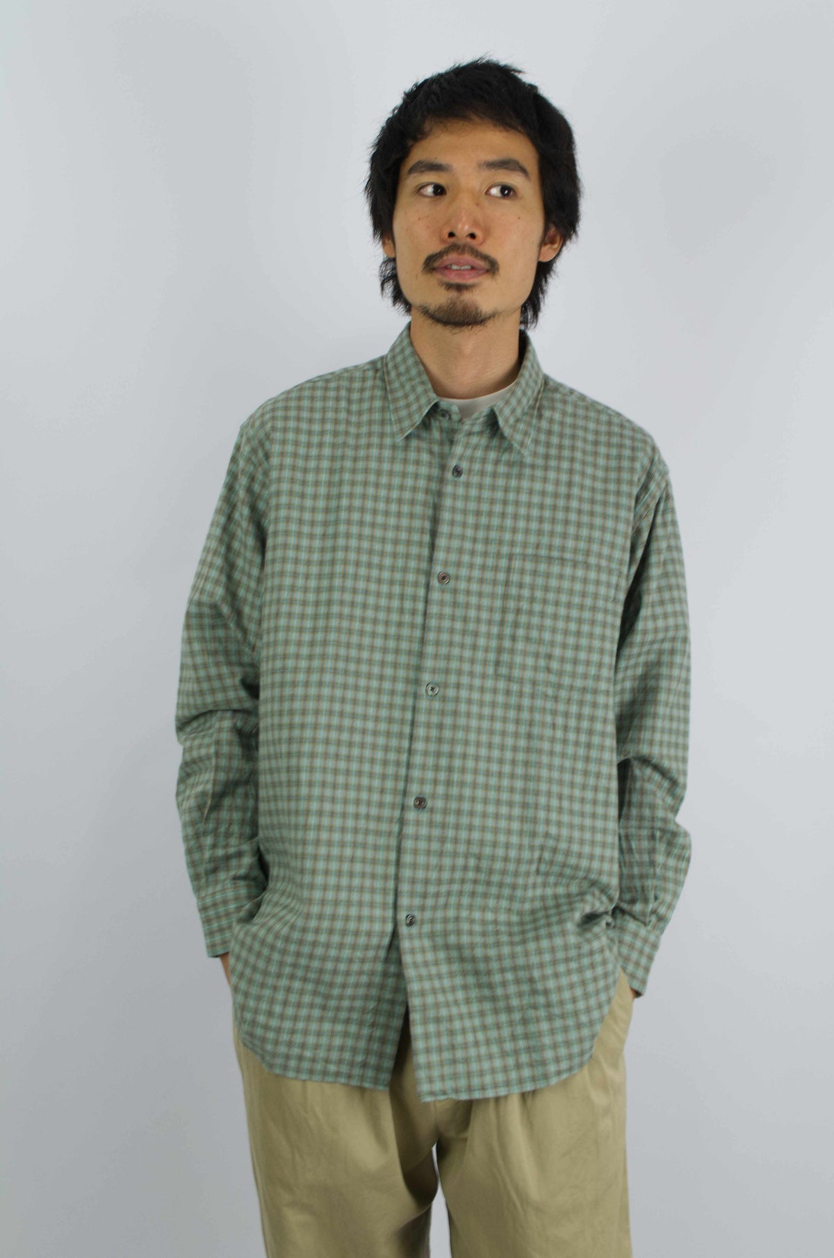 Fujito - Big Sleeve Shirt, Green Check
