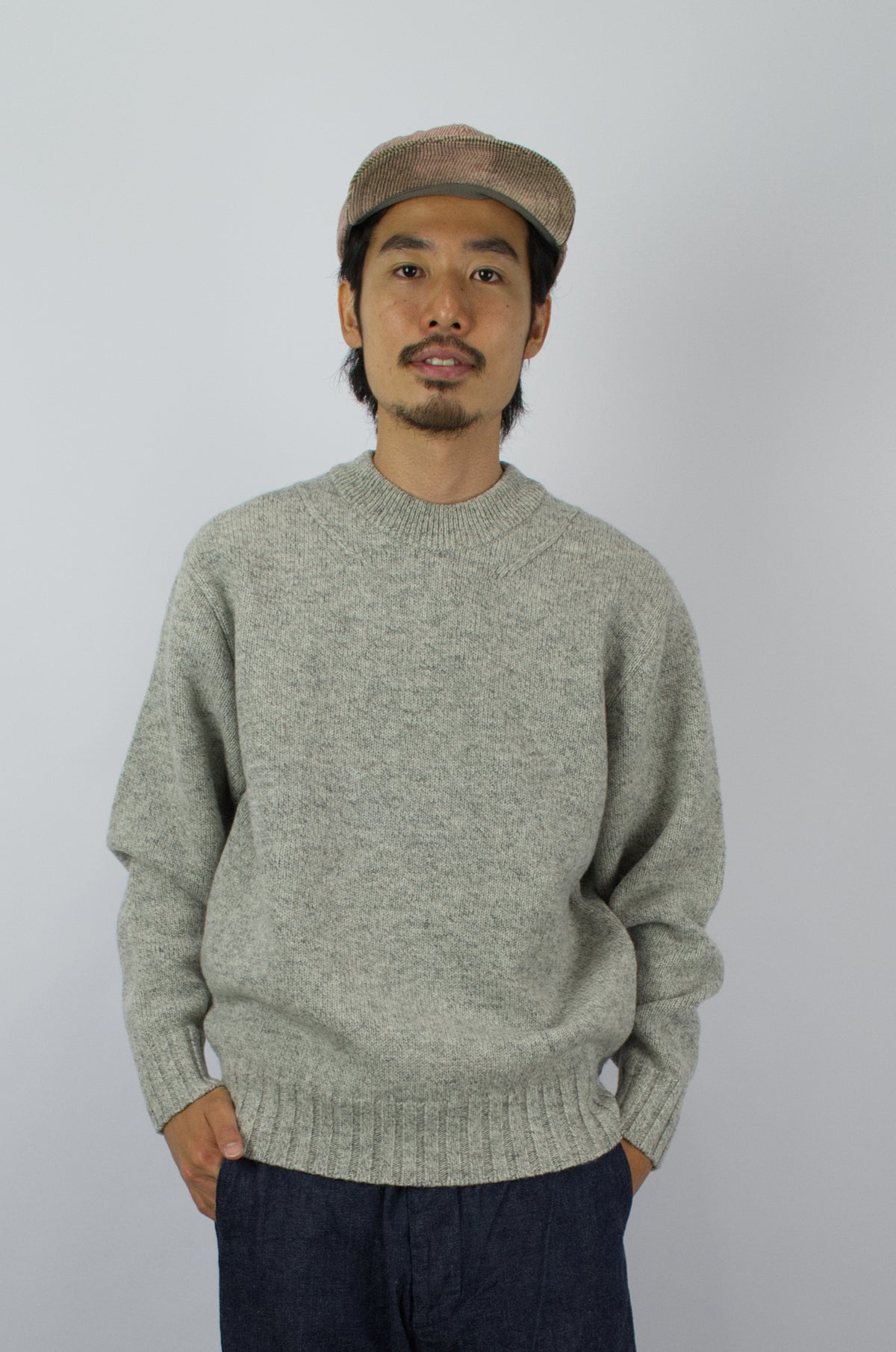 Fujito - Crew Neck Sweater, Light Grey