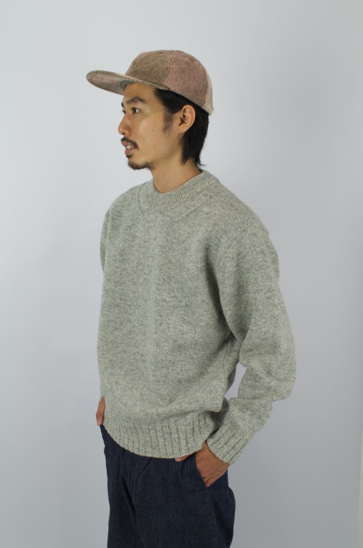 Fujito - Crew Neck Sweater, Light Grey