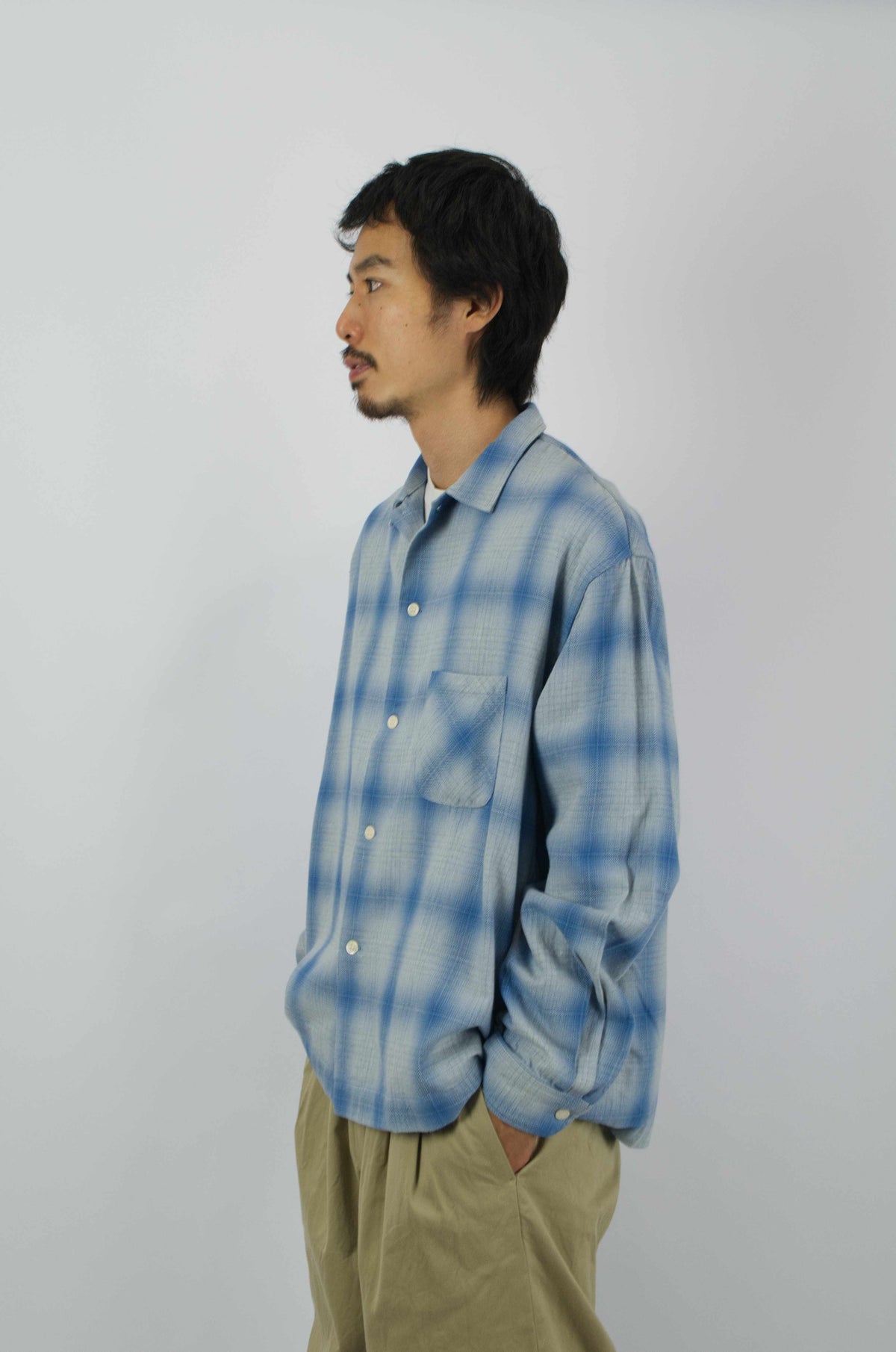 H.Unit - Indigo Checked Work Shirt, Blue