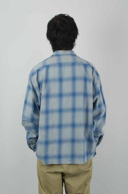 H.Unit - Indigo Checked Work Shirt, Blue