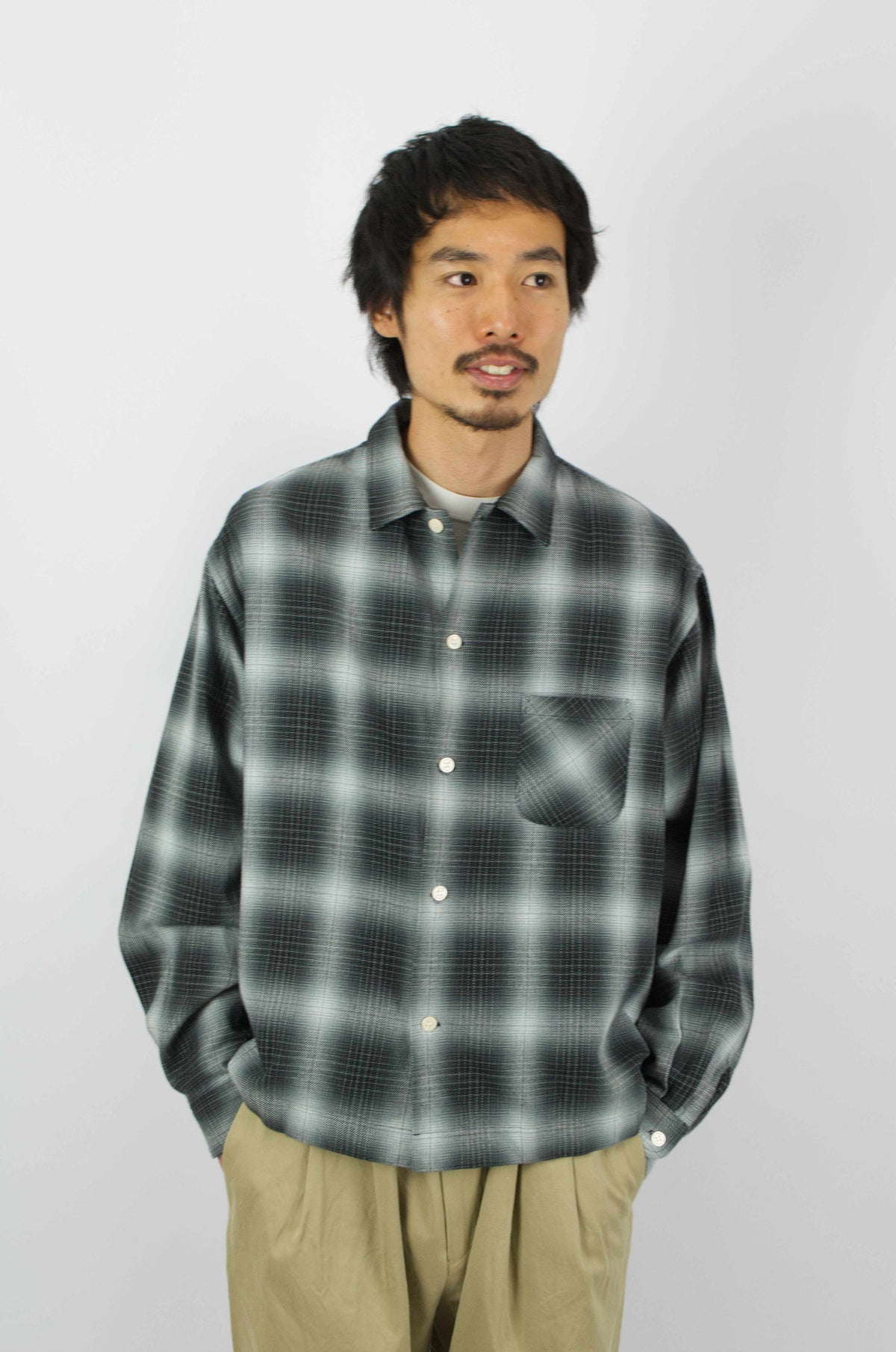 SUNNYSIDERS_H.UNIT_H.Unit - Indigo Checked Work Shirt, Black_Shirts