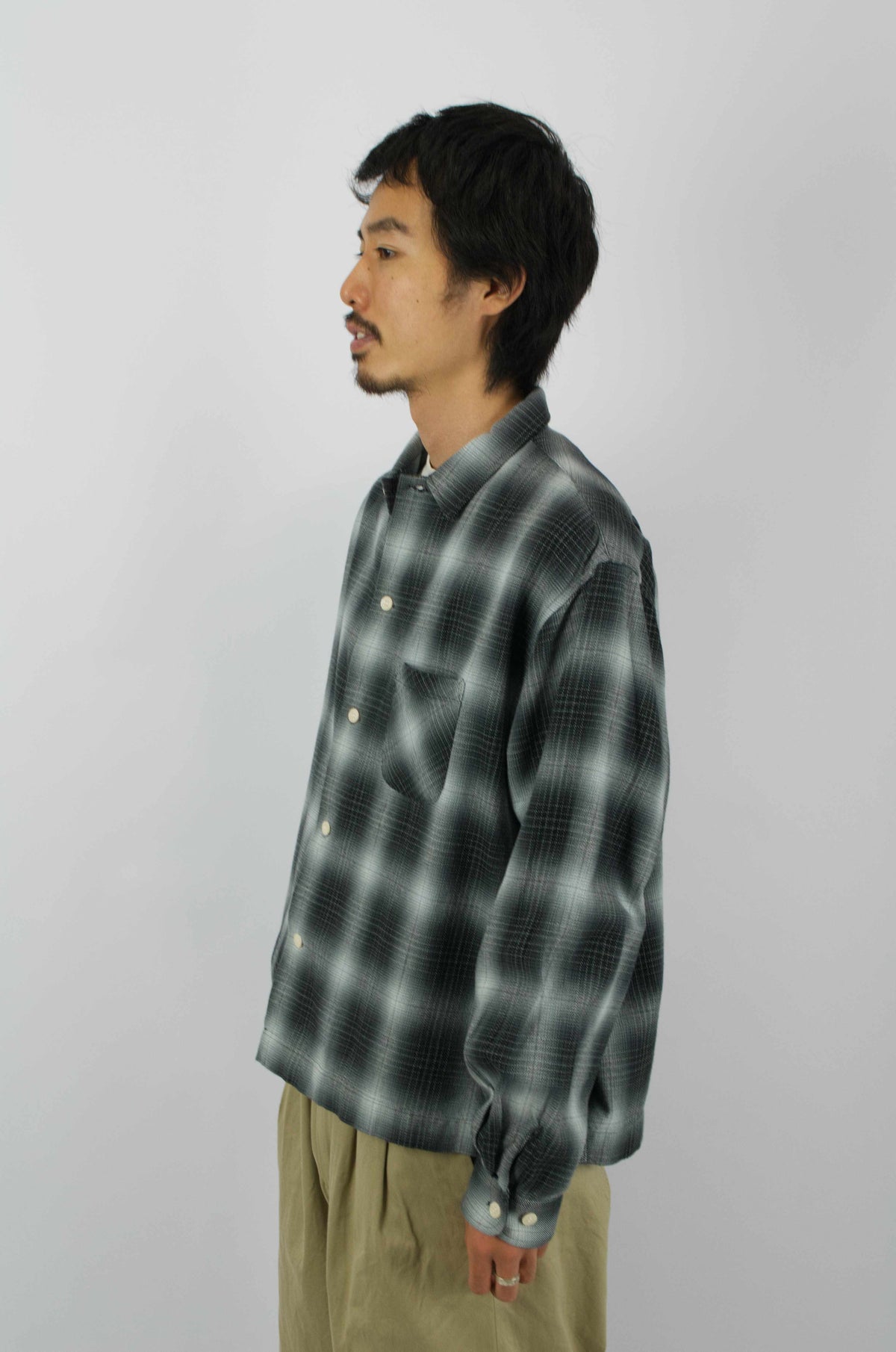 SUNNYSIDERS_H.UNIT_H.Unit - Indigo Checked Work Shirt, Black_Shirts
